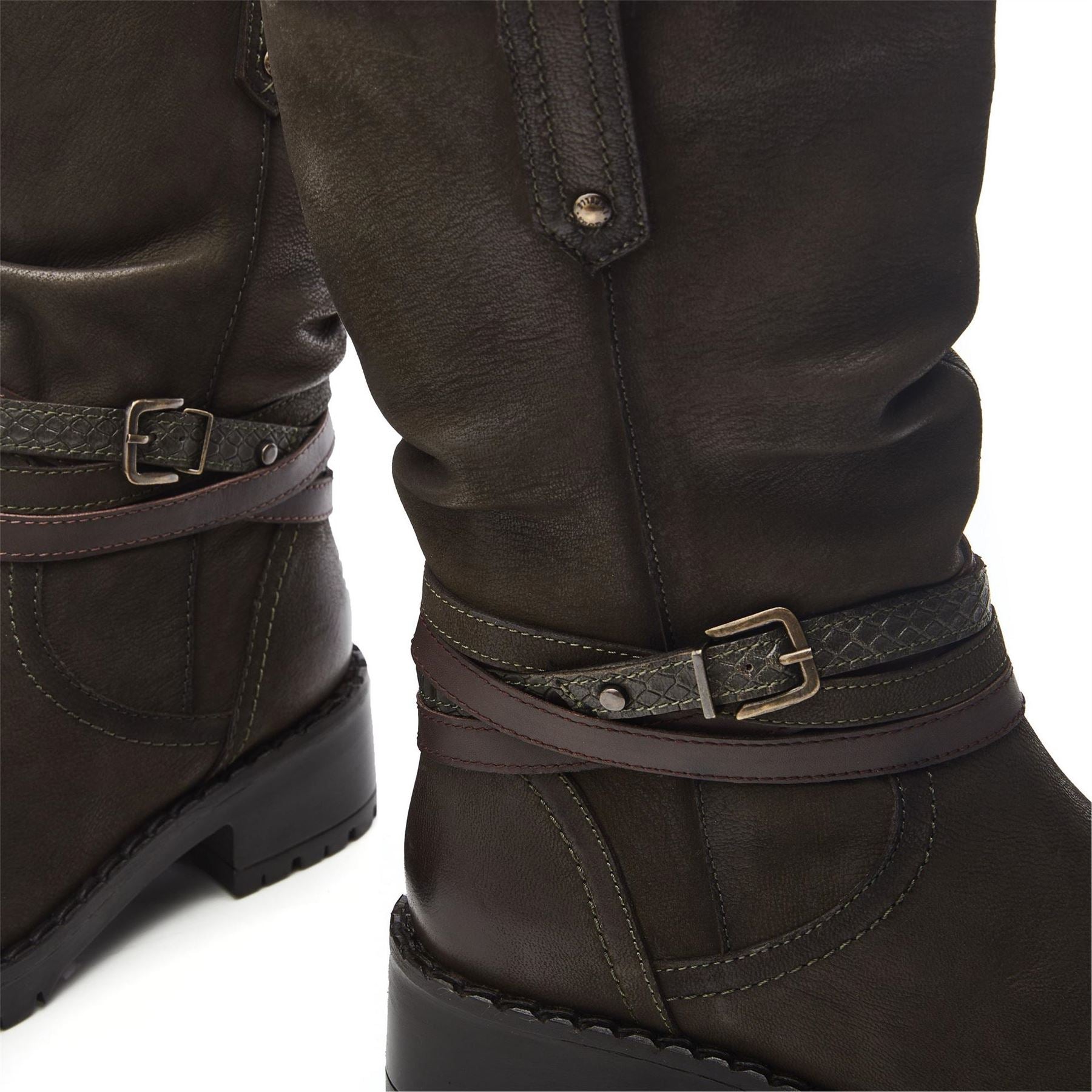 Moda in Pelle Beckette Khaki Nubuck Flat Ankle Boots