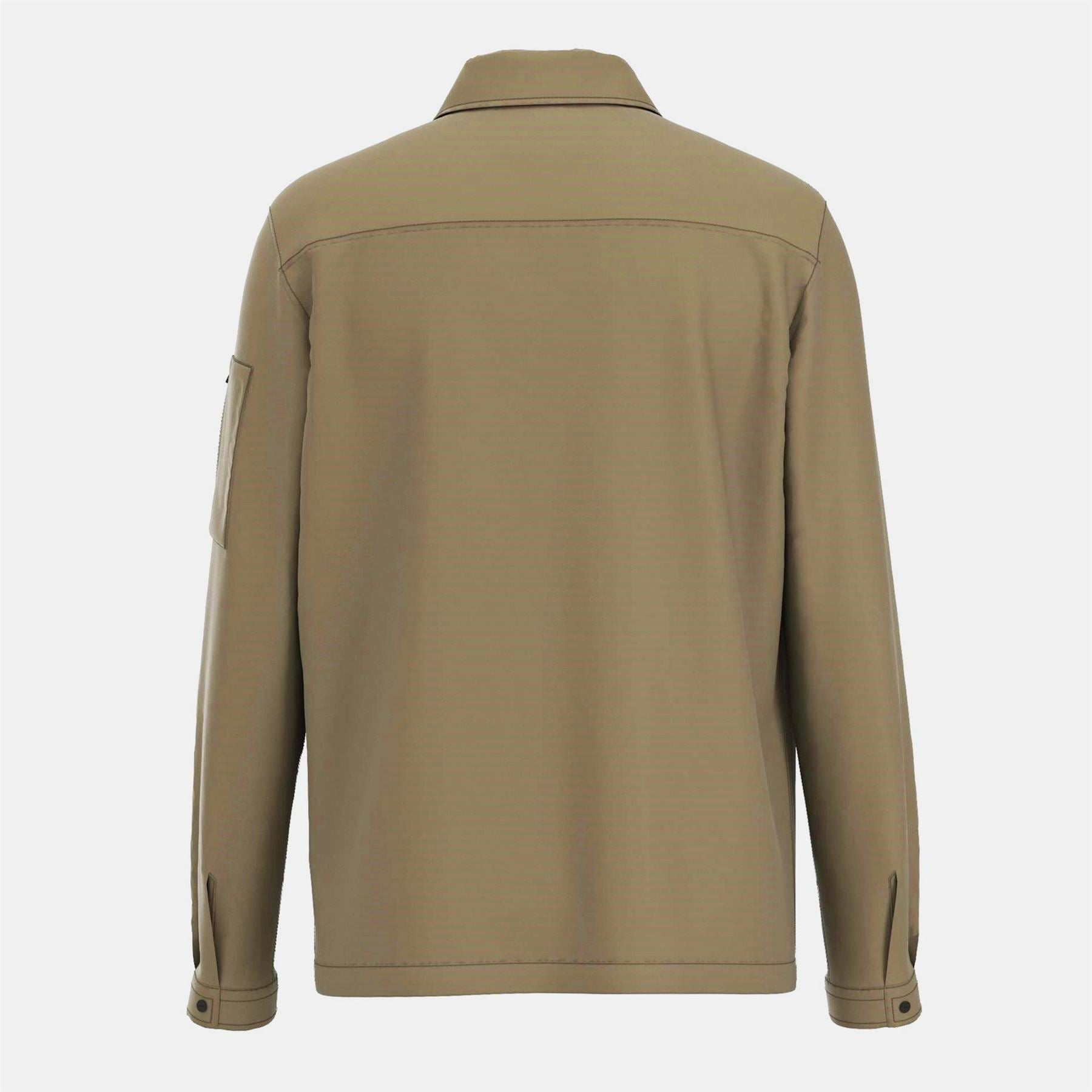 Hugo HUGO Emmond Cotton Long Sleeve Zip Overshirt   Contemporary Design with Logo Detail
