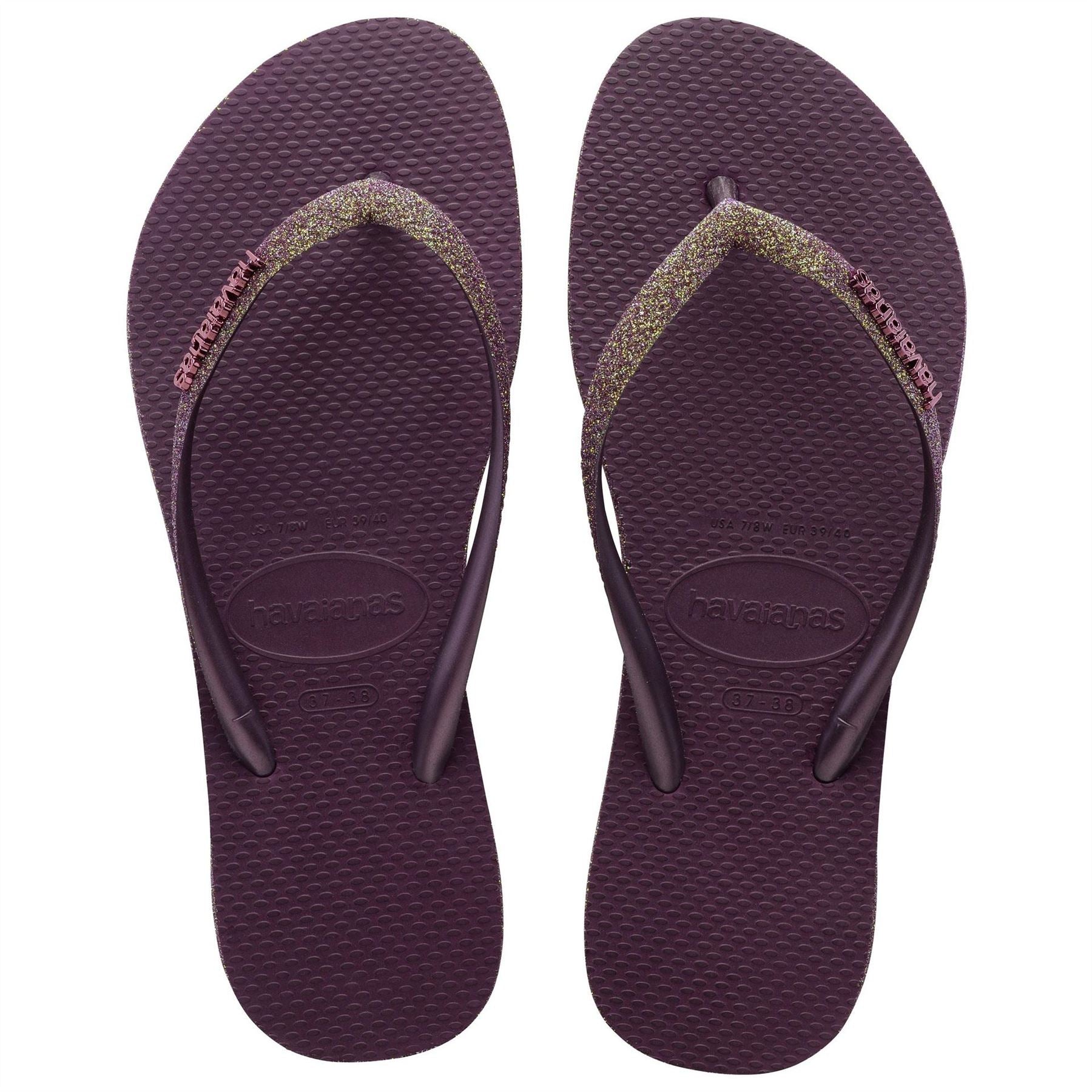 Havaianas Hav. Slim Sparkle Ii Aubergine 33 3 Flip Flops Womens