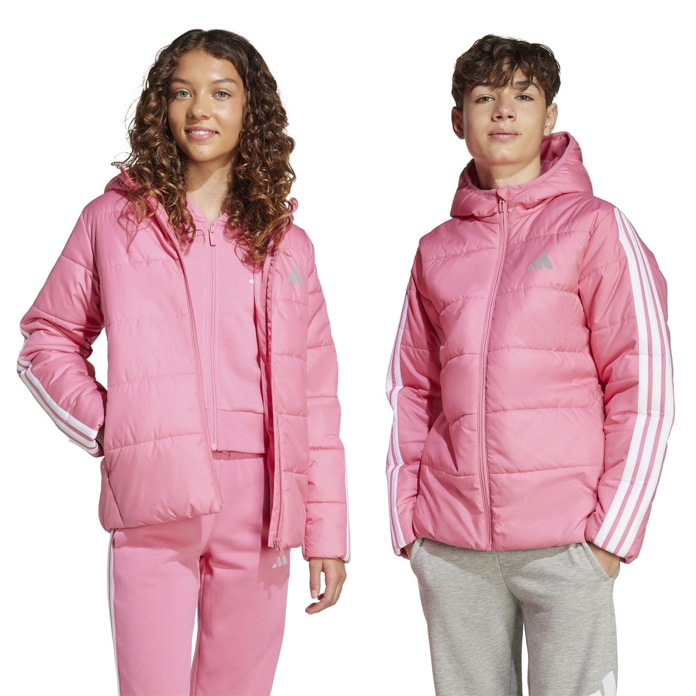 adidas Kids Essentials 3S Hooded Long Sleeve Puffer Jacket