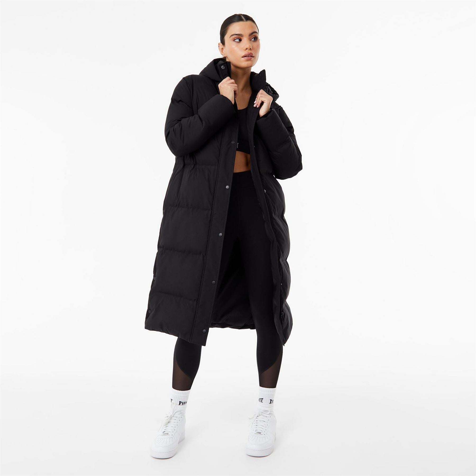 Everlast Waterproof Windproof Hooded Long Sleeve Short Puffer Jacket