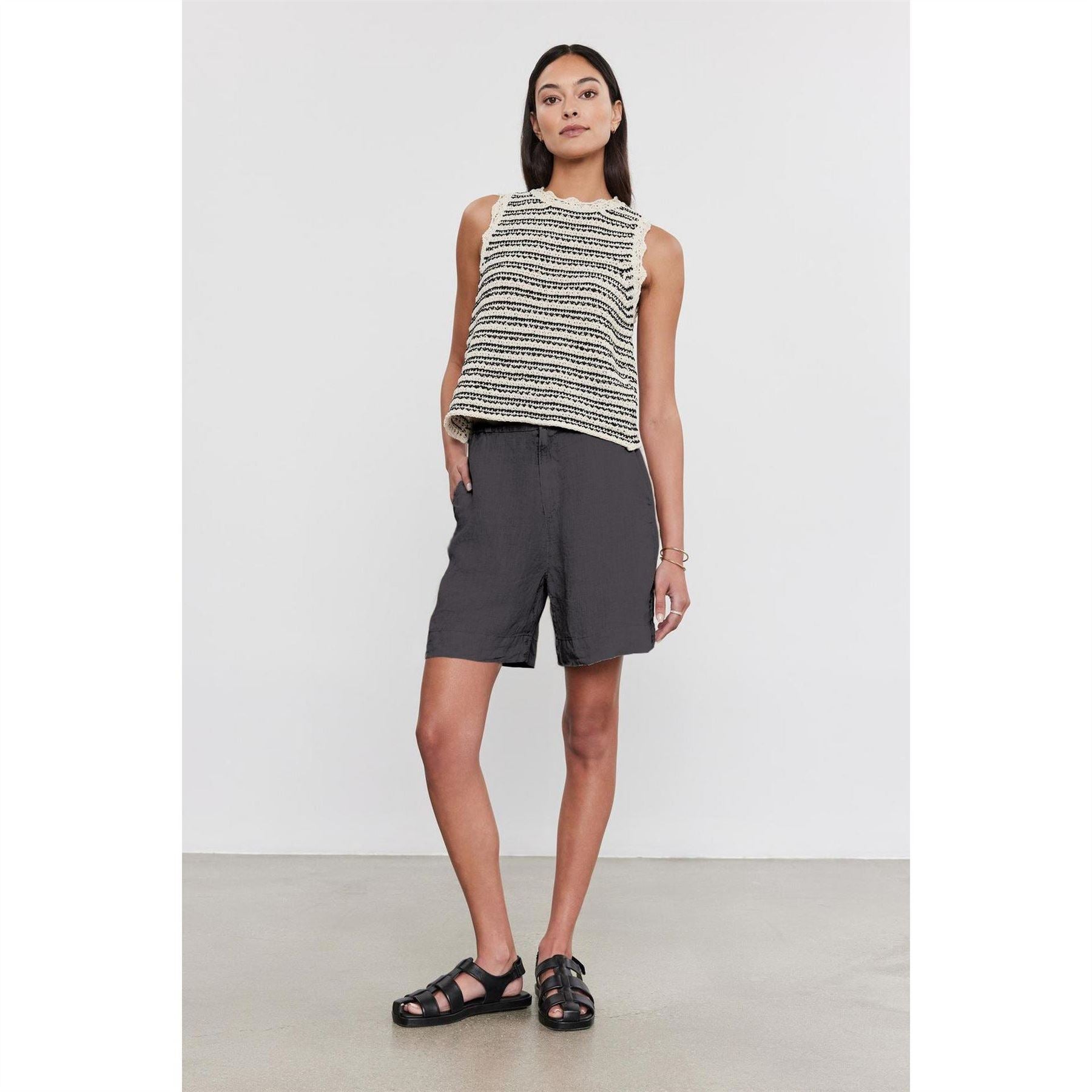 Velvet by Graham and Spencer Solid Patterned Relaxed Fit Bermuda Shorts