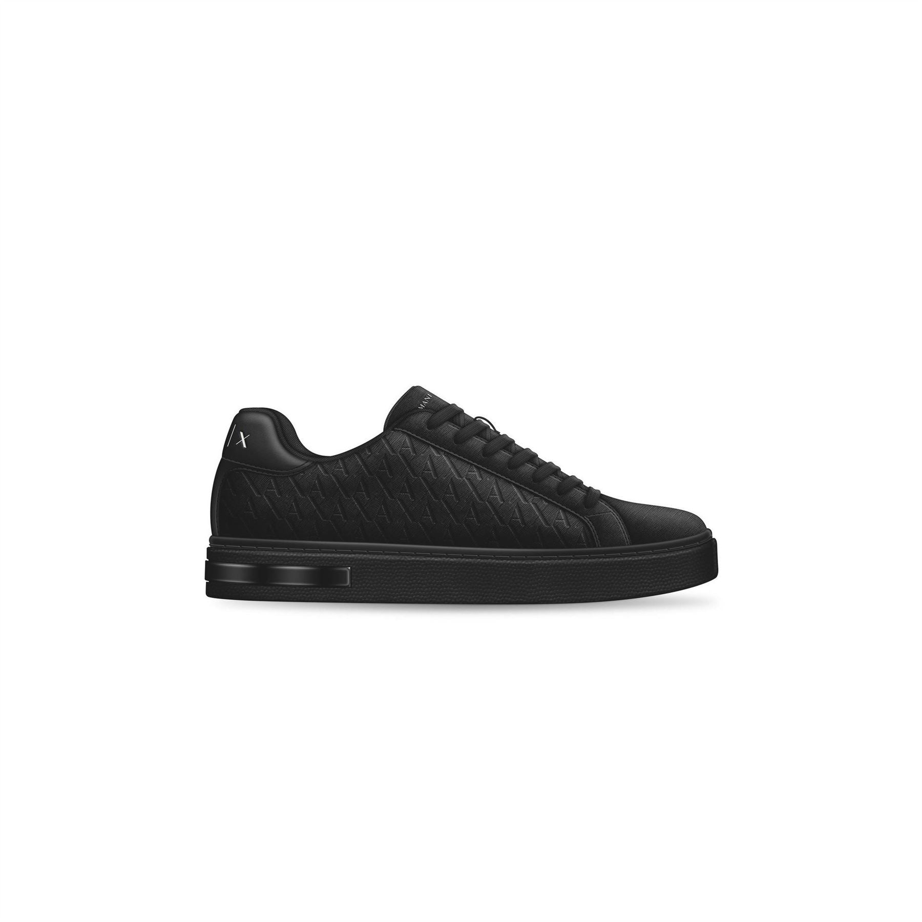 Armani Exchange All Over Monogram Court Trainers