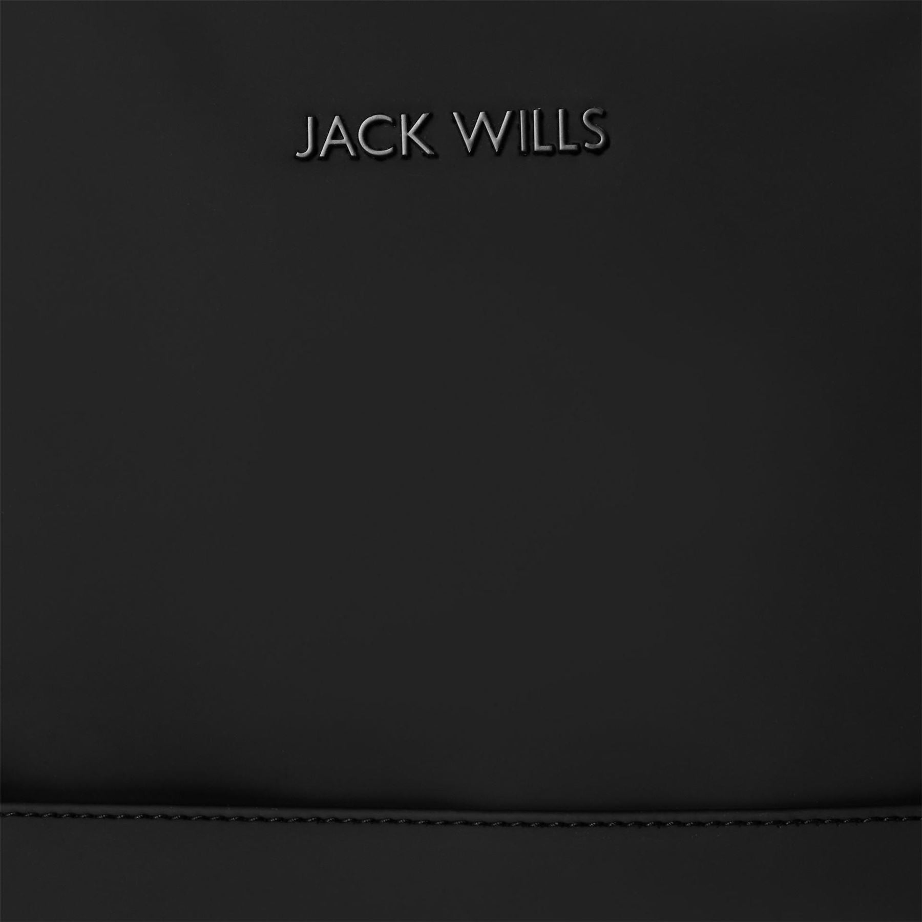 Jack Wills Black Coated Backpack with Logo