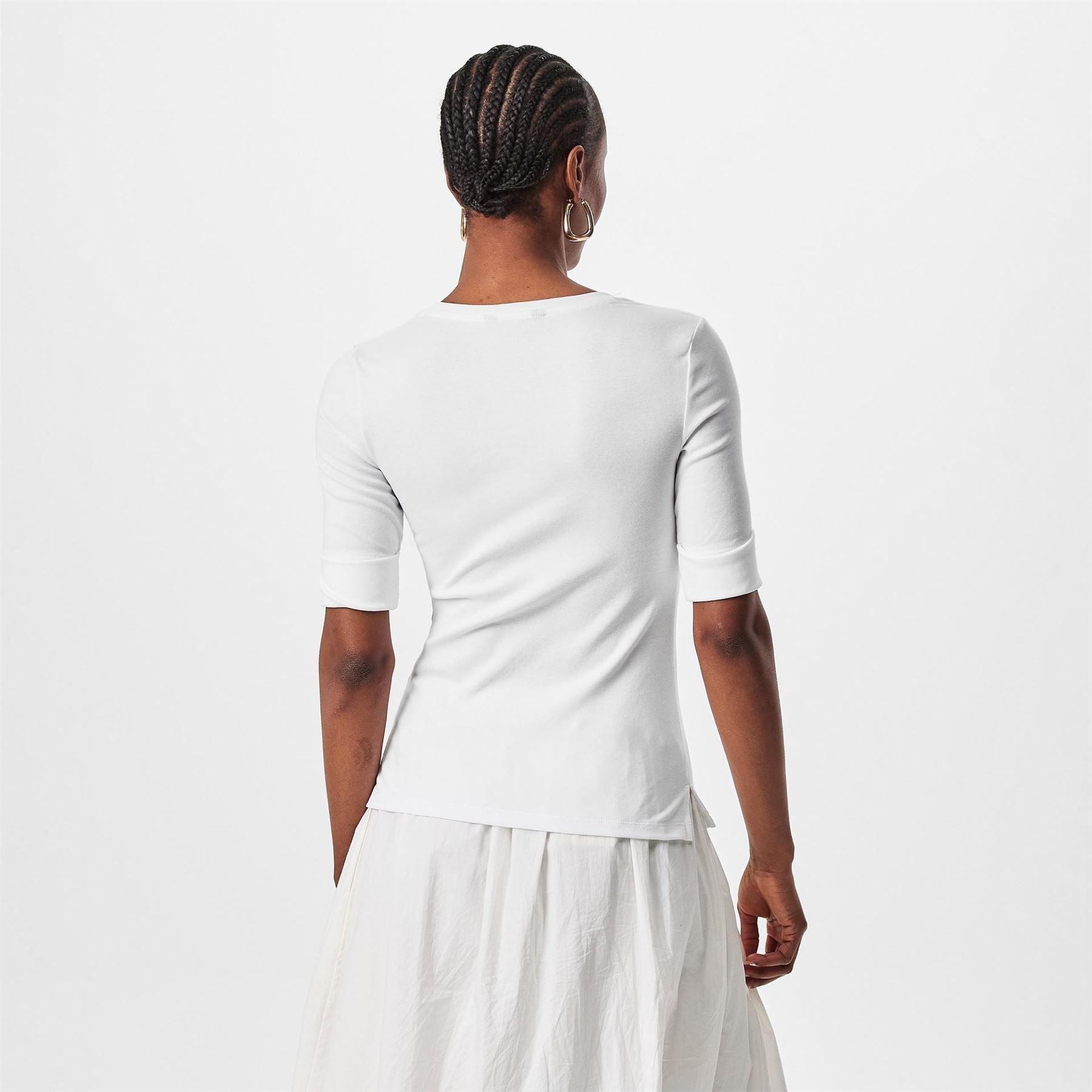 Lauren by Ralph Lauren Judy Slim Fit V-Neck Long Sleeve T-Shirt
