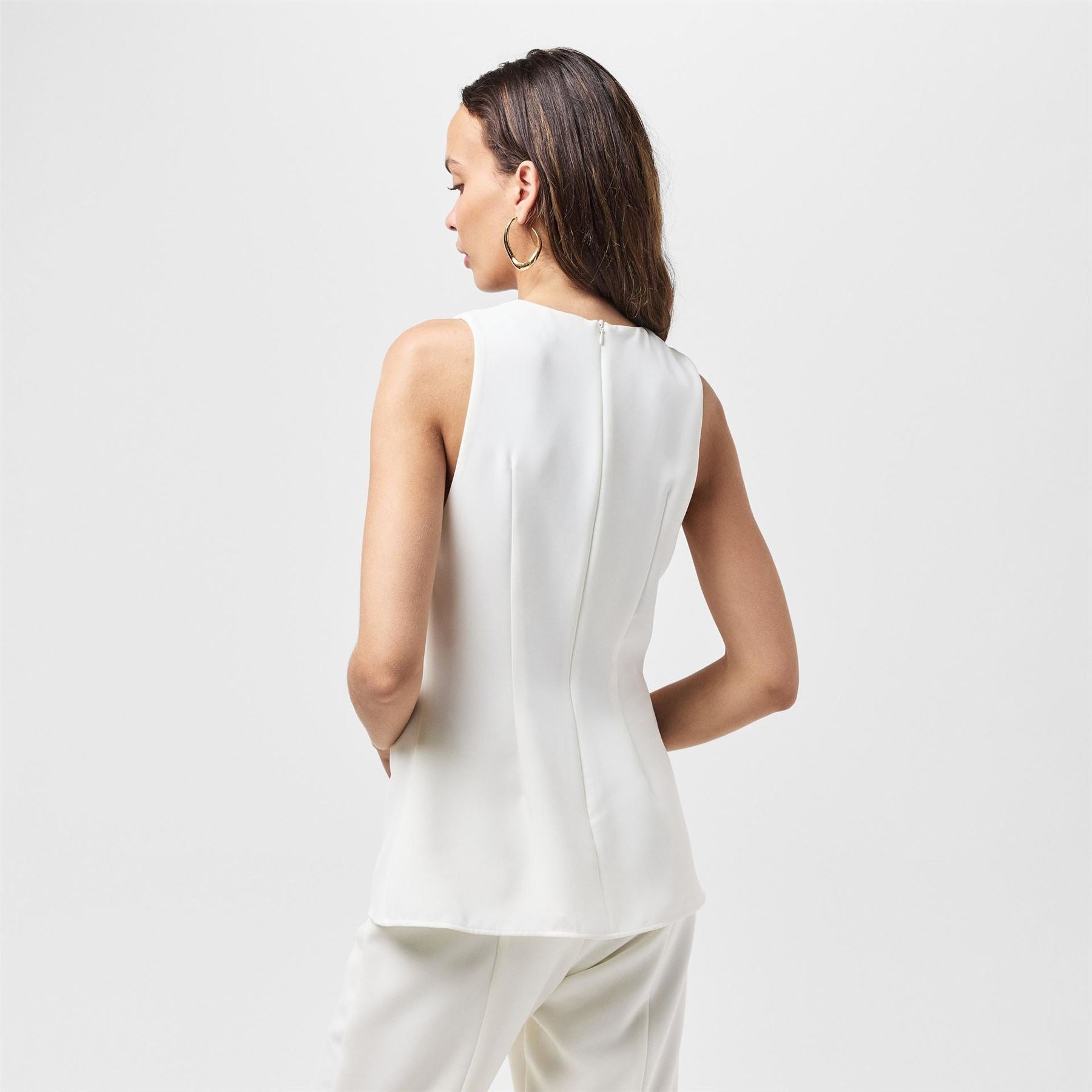 French Connection V-Neck Relaxed Fit Short Sleeve Blouse