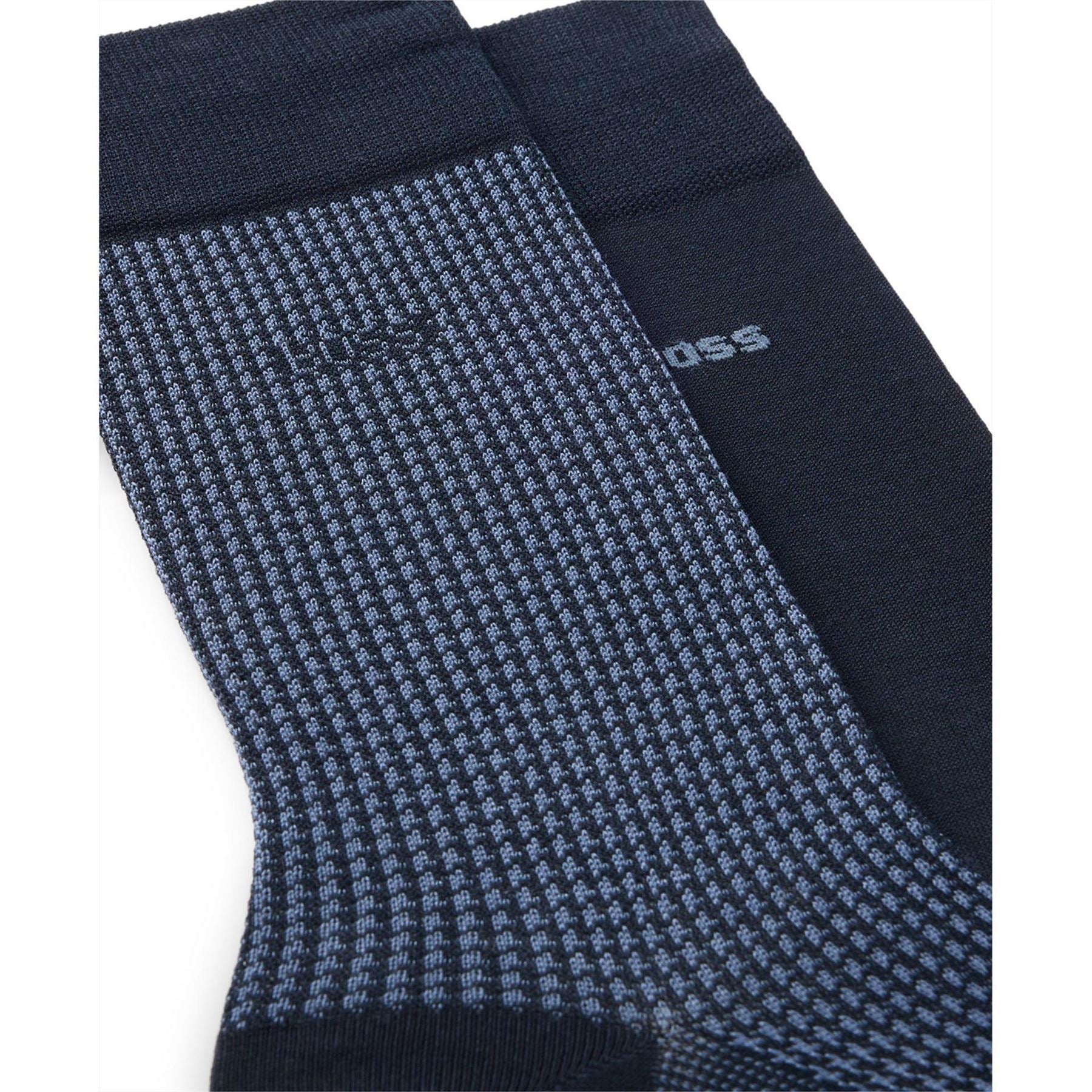 Boss Houndstooth Crew Socks 2 Pack