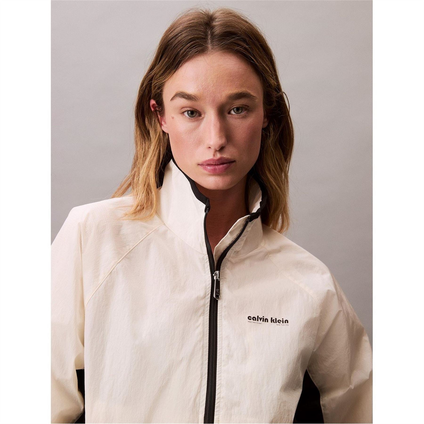 Calvin Klein Jeans Retro Track Funnel Neck Long Sleeve Windbreaker