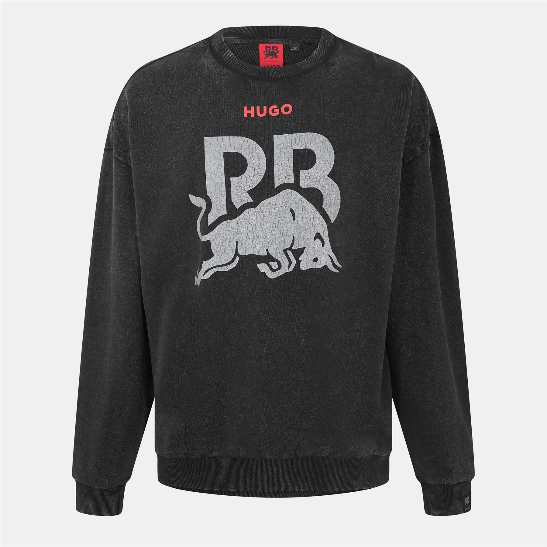 Hugo Graphic Crew Neck Ribbed Collar Long Sleeve Sweatshirt