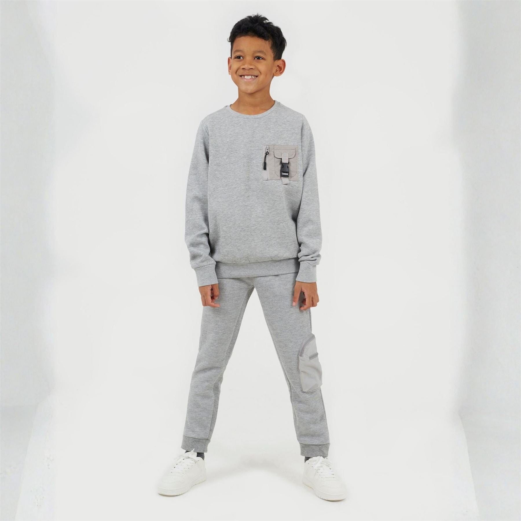 Brave Soul Crew Neck Long Sleeve Sweatshirt with Chest Pocket