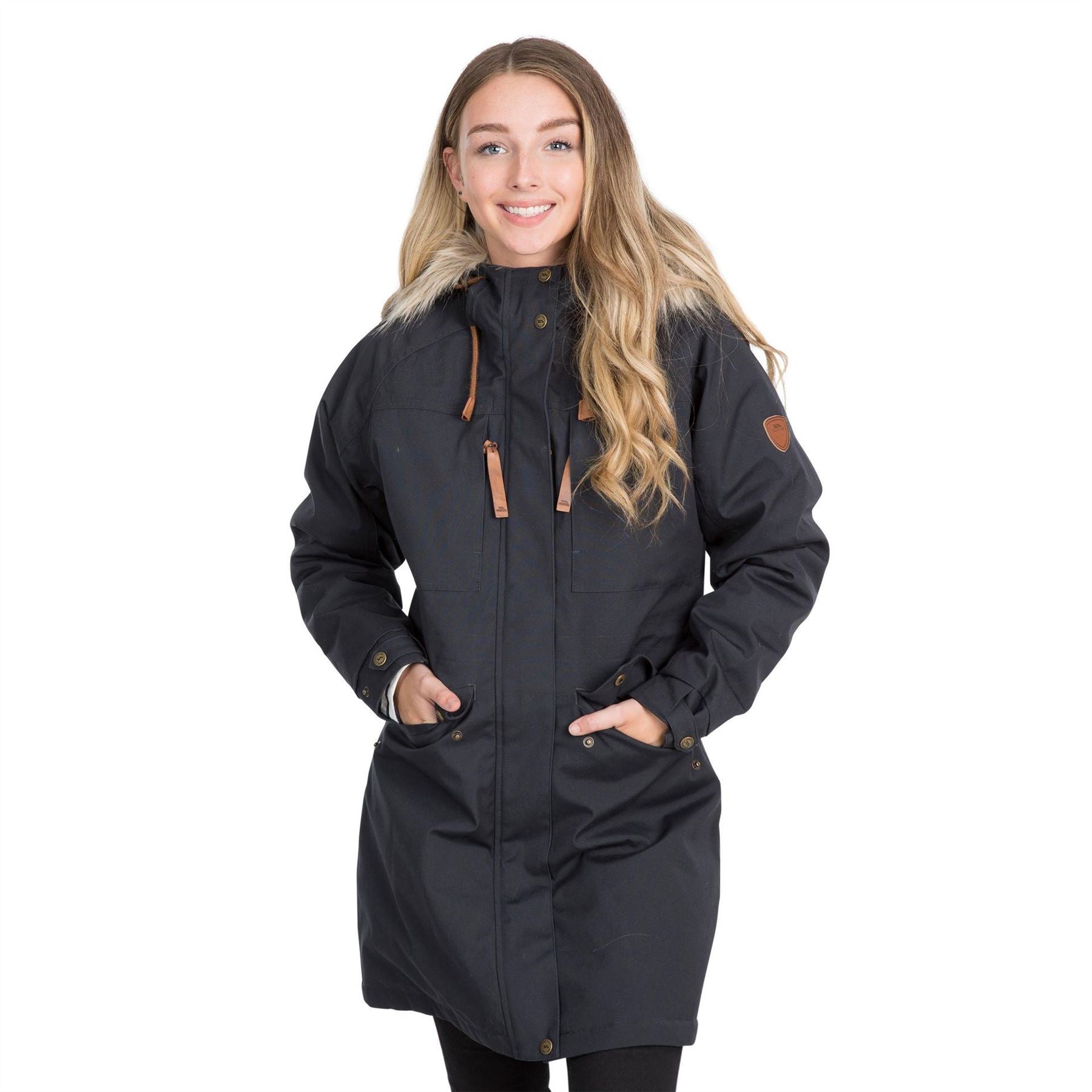 Trespass Faithful Hooded Solid Patterned Parka Coat