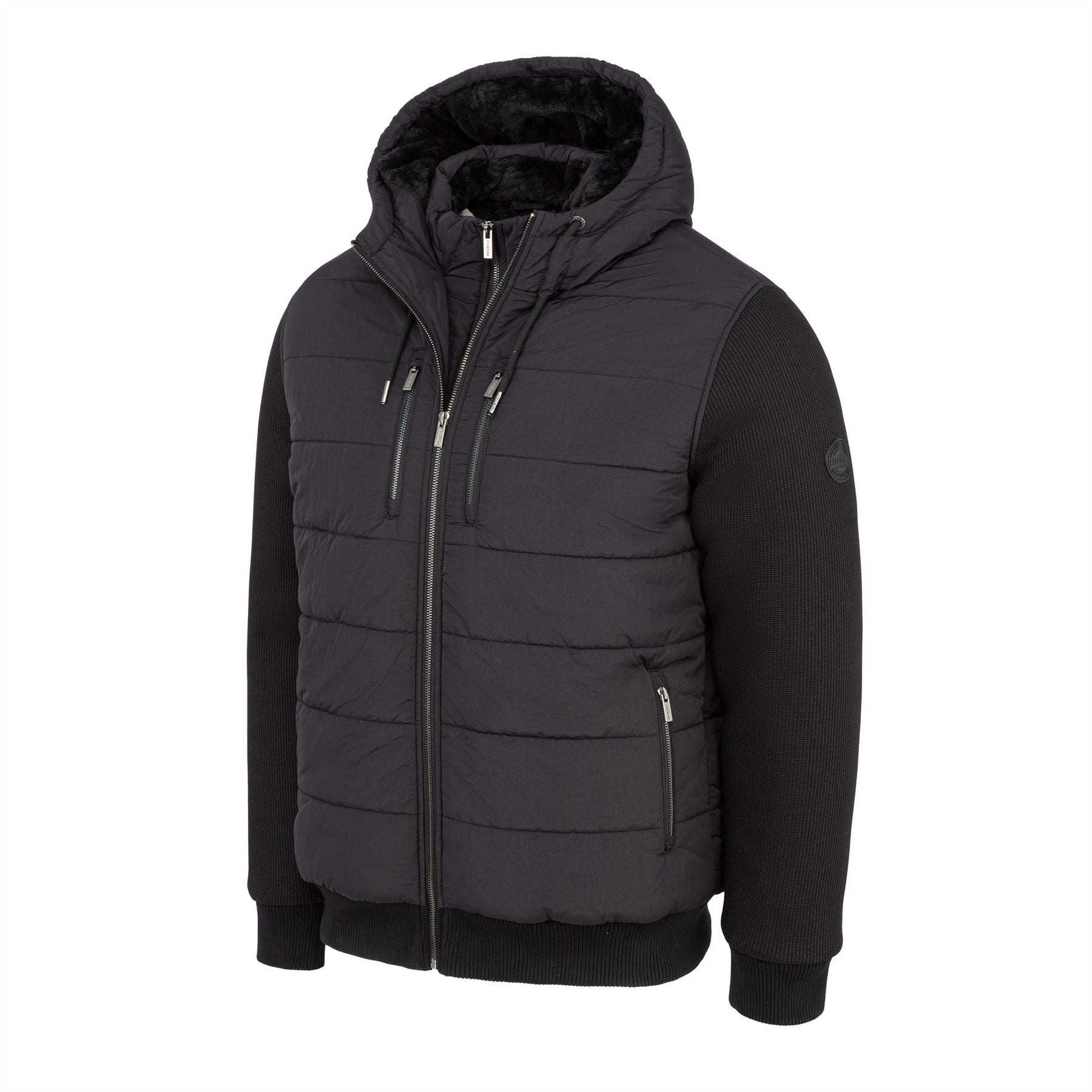 Firetrap Sartorial Padded Quilted Long Sleeve Hybrid Jacket