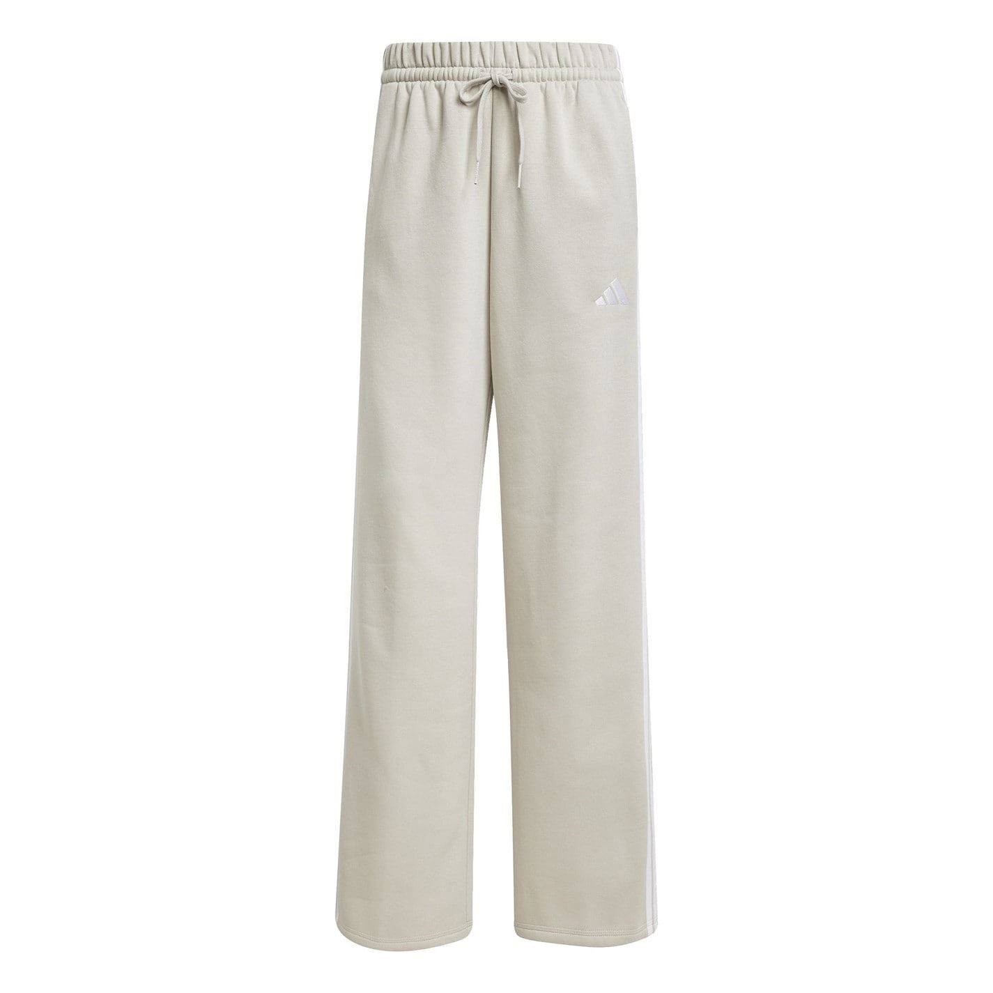 adidas Womens Essentials 3 Stripes Open Hem Fleece Joggers