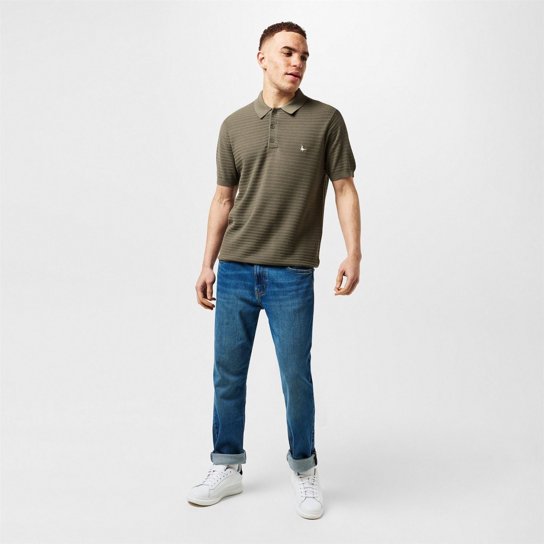 Jack Wills Herringbone Short Sleeve Polo Shirt