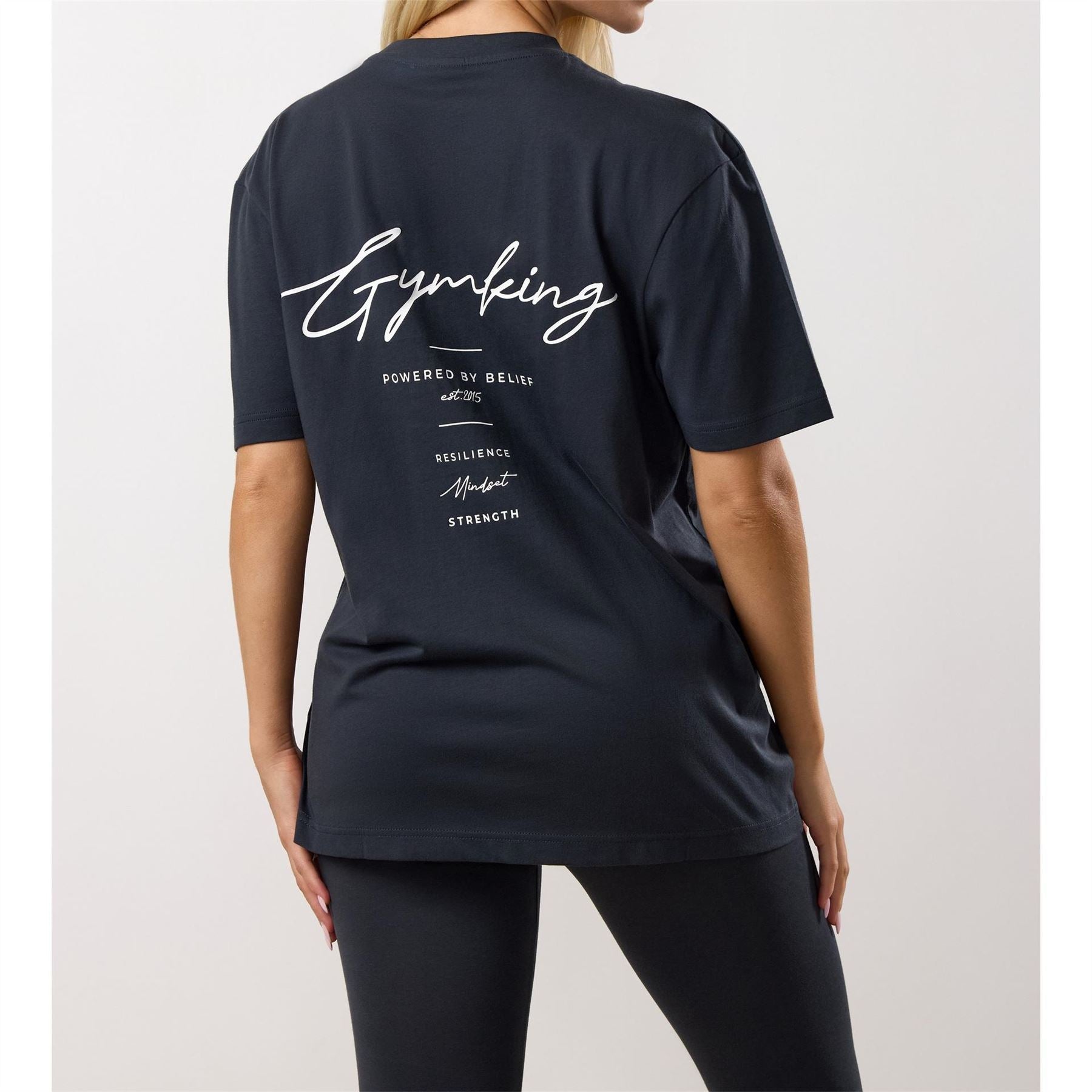 Gym King Signature Print Crew Neck Boyfriend T-Shirt
