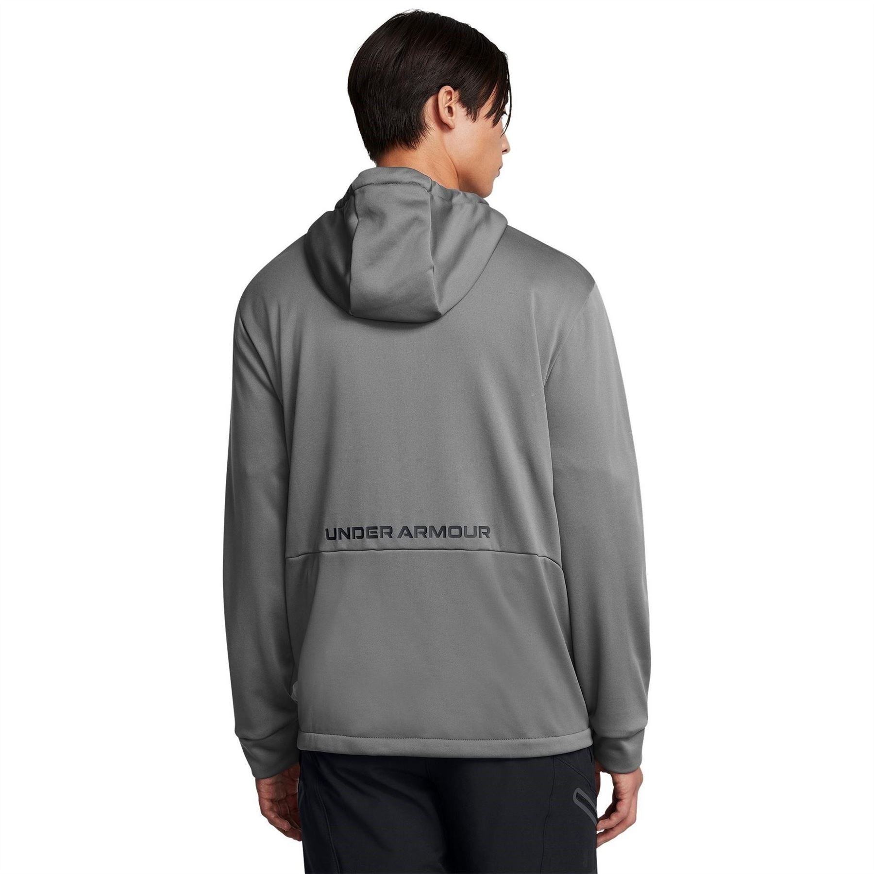 Under Armour Solid Patterned Hooded Neck Ribbed Cuff Fleece Jacket