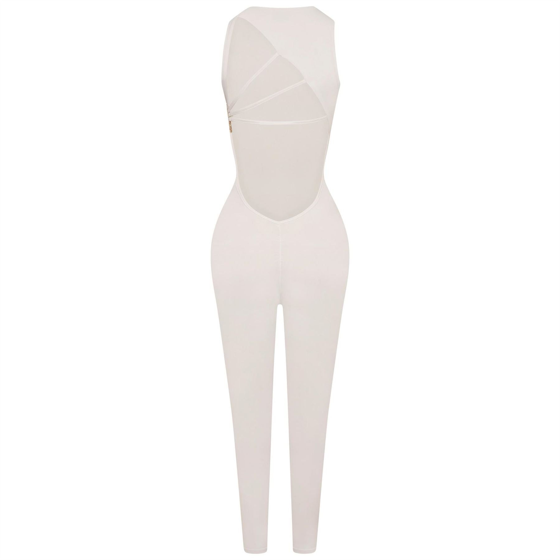 Honeyz High Neck Solid Patterned Sleeveless Jumpsuit