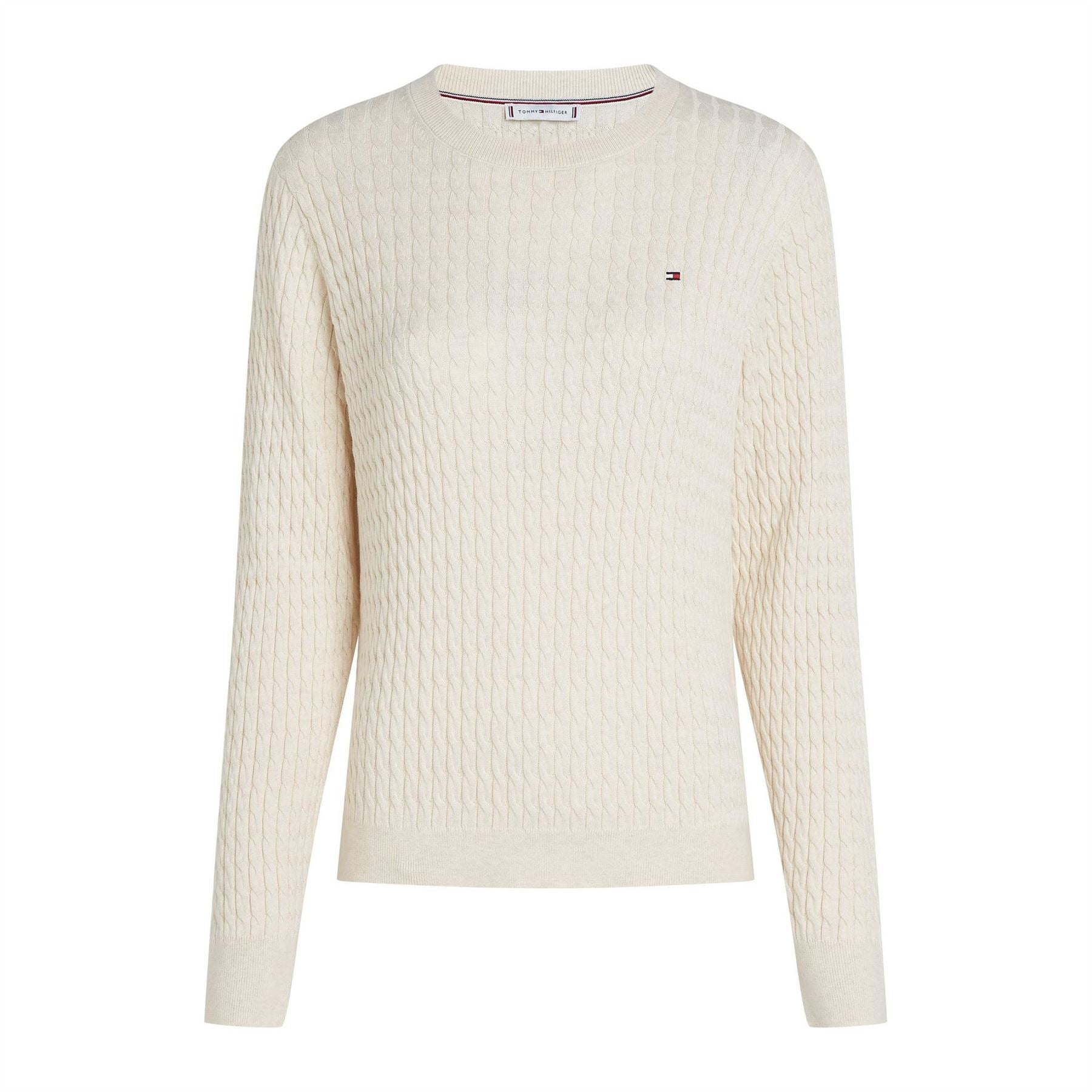 Tommy Hilfiger Cable Detail Crew Neck Long Sleeve Sweater