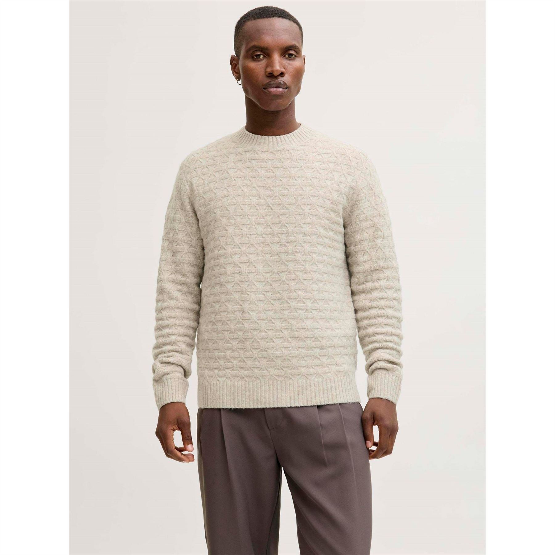 Jack and Jones Structure Knit Crew Neck Jumper