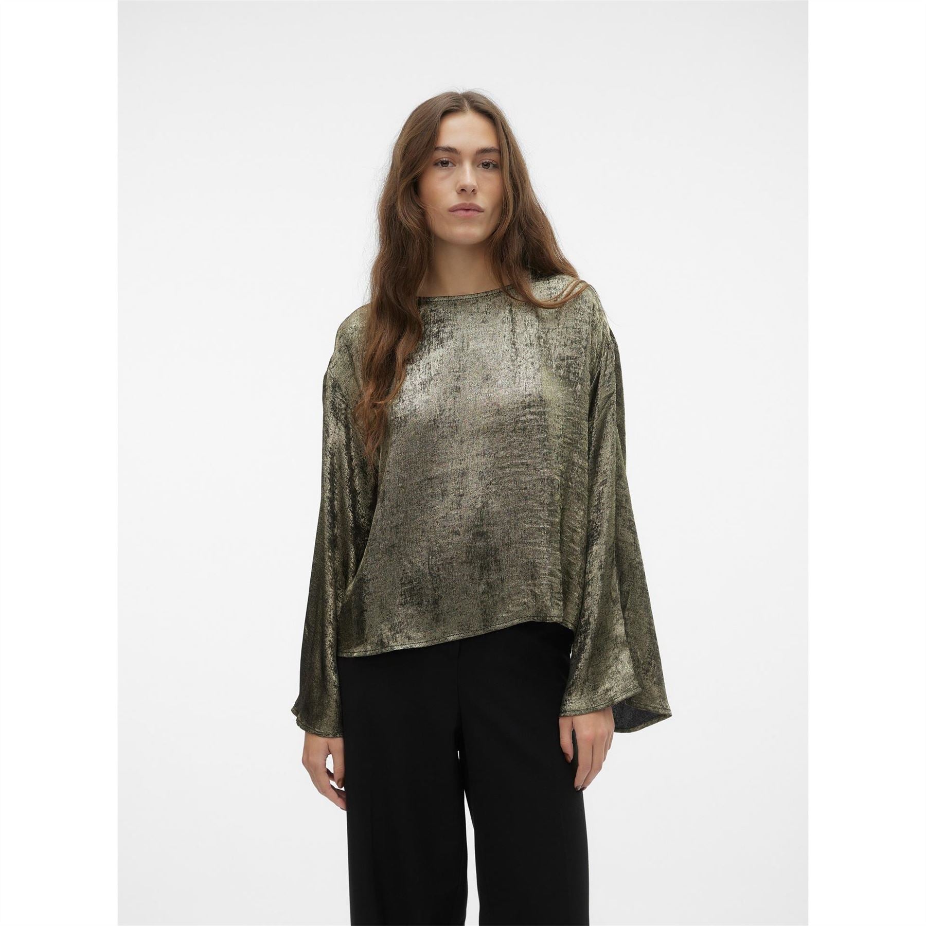 Vero Moda Long Sleeve Relaxed Fit Crew Neck Blouse
