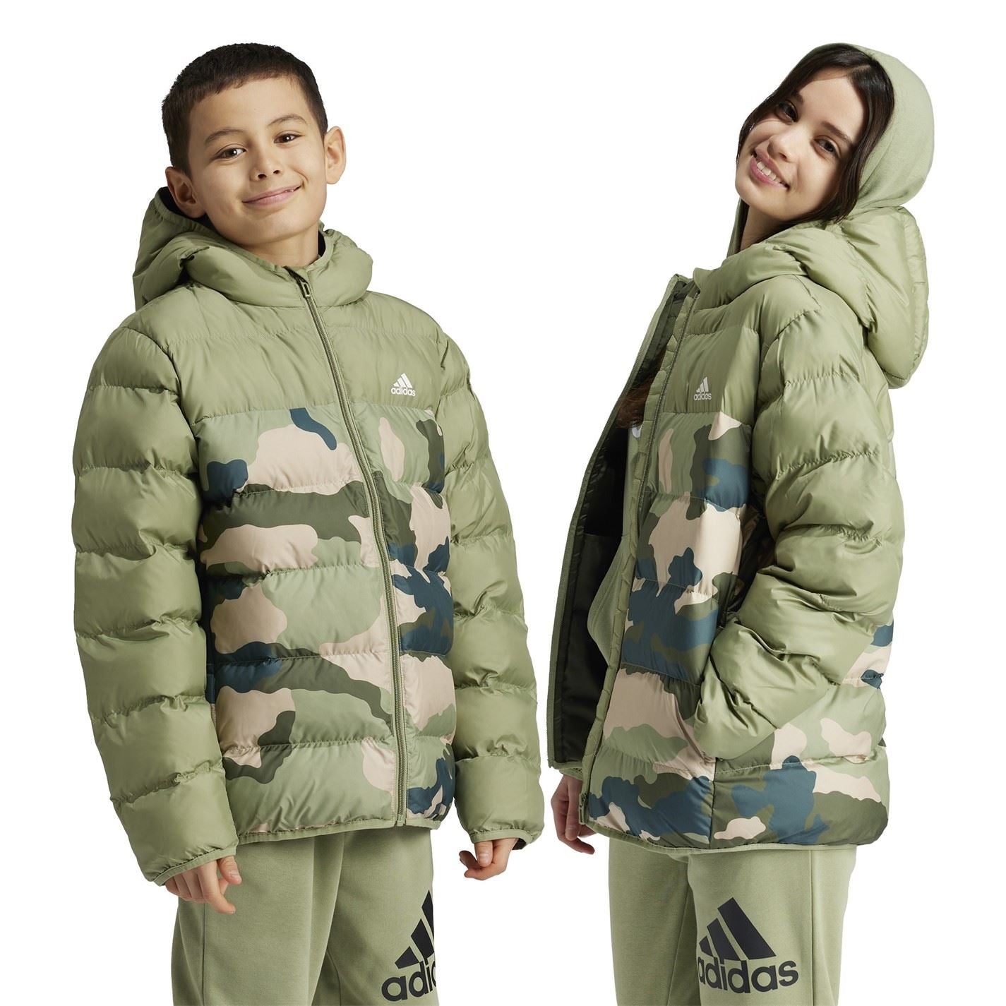 adidas Jr Aop Hooded Puffer Jacket