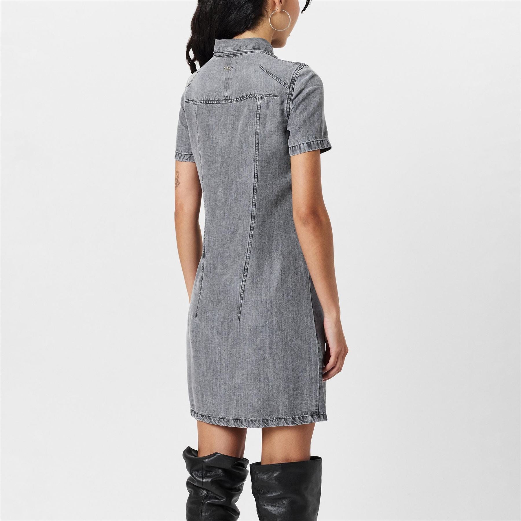 Diesel D Shirty Aito Collared Neck Midi Dress
