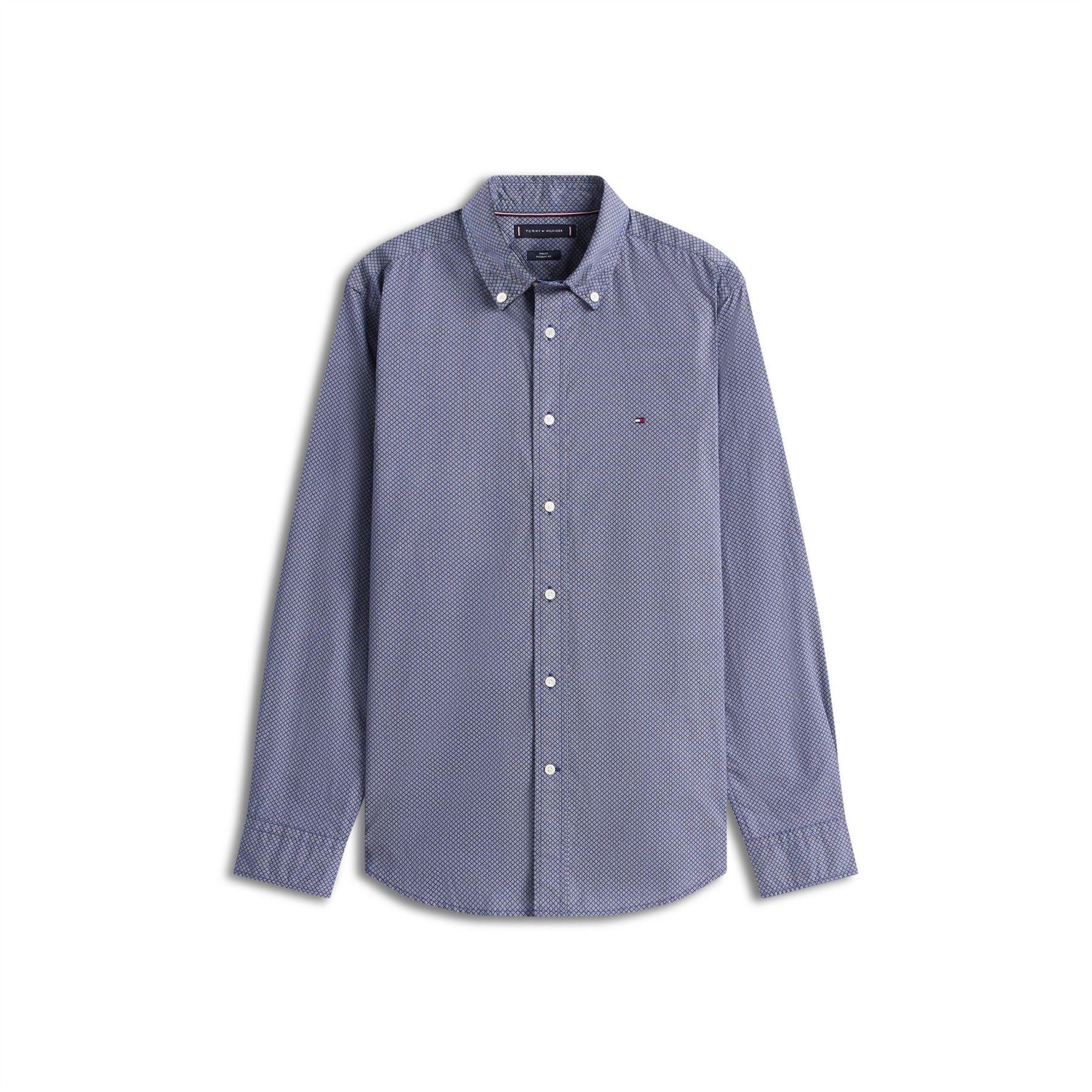 Tommy Hilfiger Embroidered Collared Neck Long Sleeve Shirt
