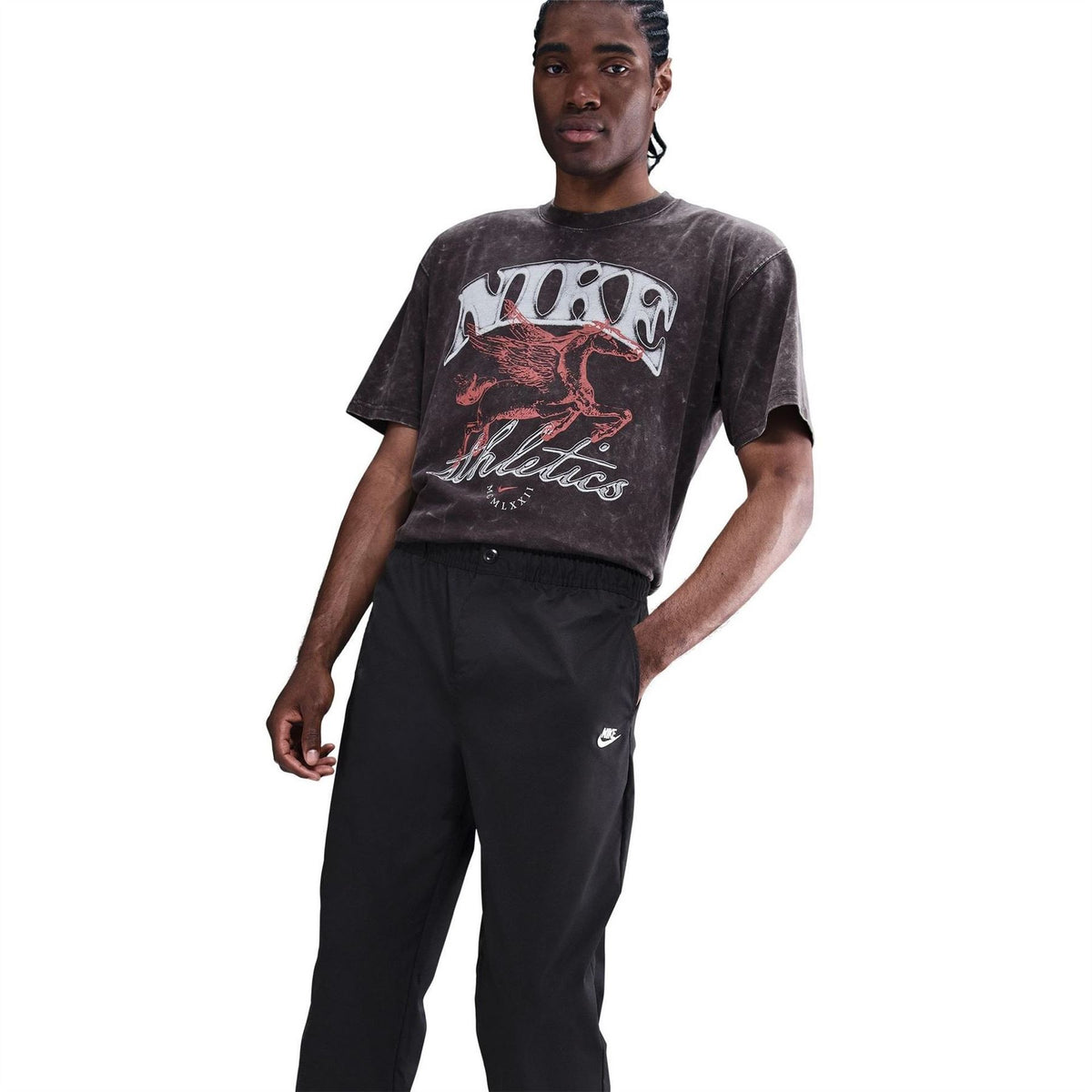 Nike Club Solid Patterned Straight Track Pants