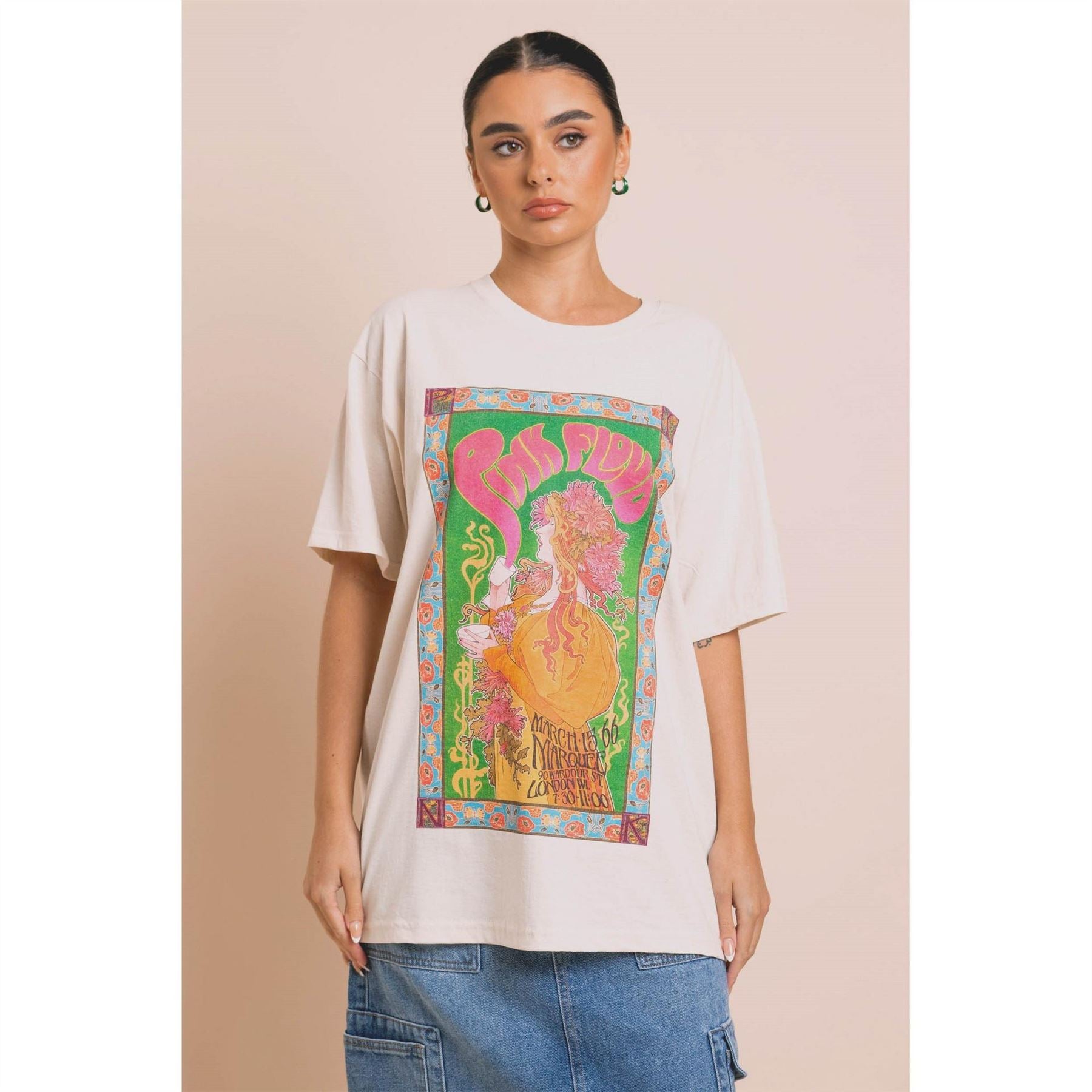 Daisy Street Pink Floyd Crew Neck Regular Fit T-Shirt