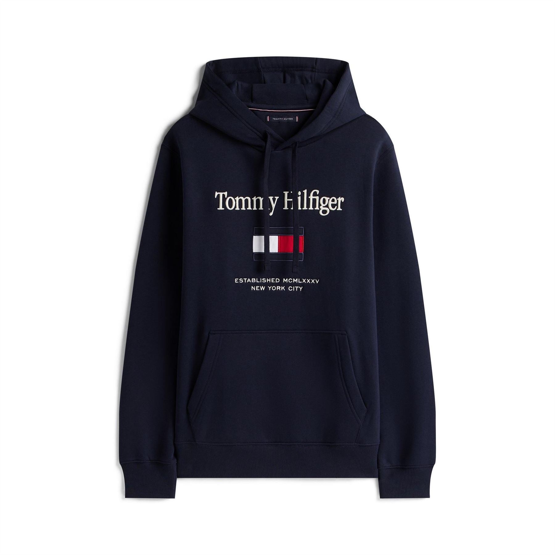 Tommy Hilfiger Embroidered Flag Hooded Long Sleeve Sweatshirt