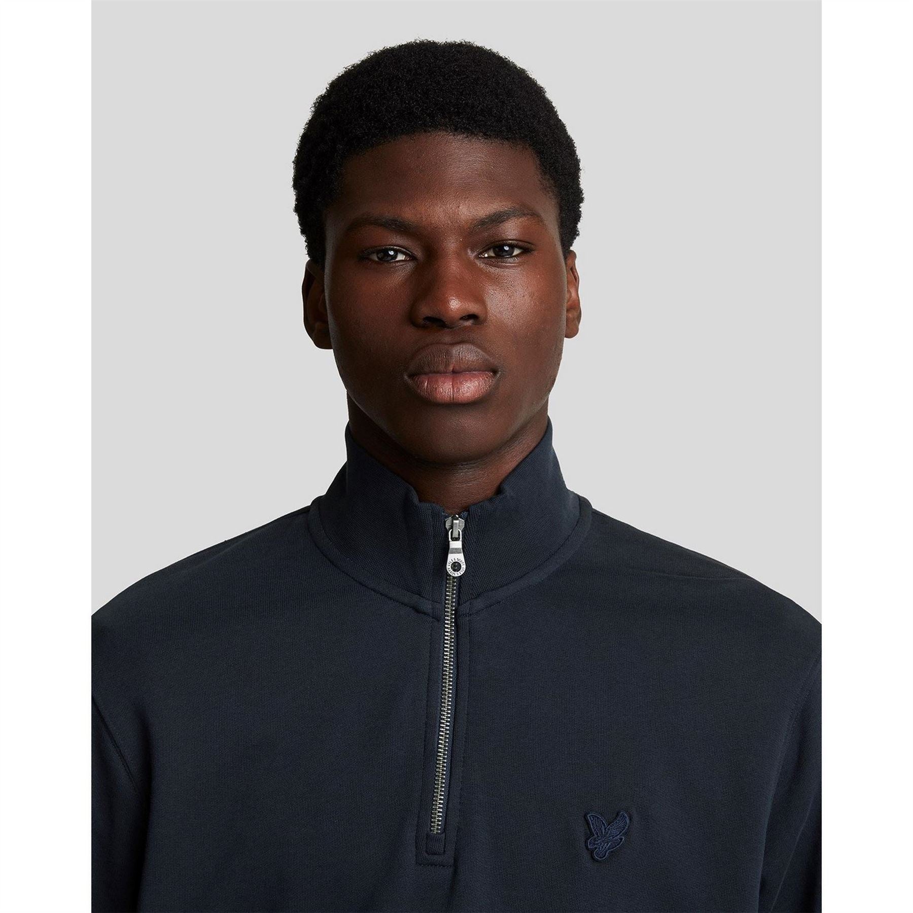 Lyle and Scott Eagle Zip Neck Long Sleeve Sweatshirt