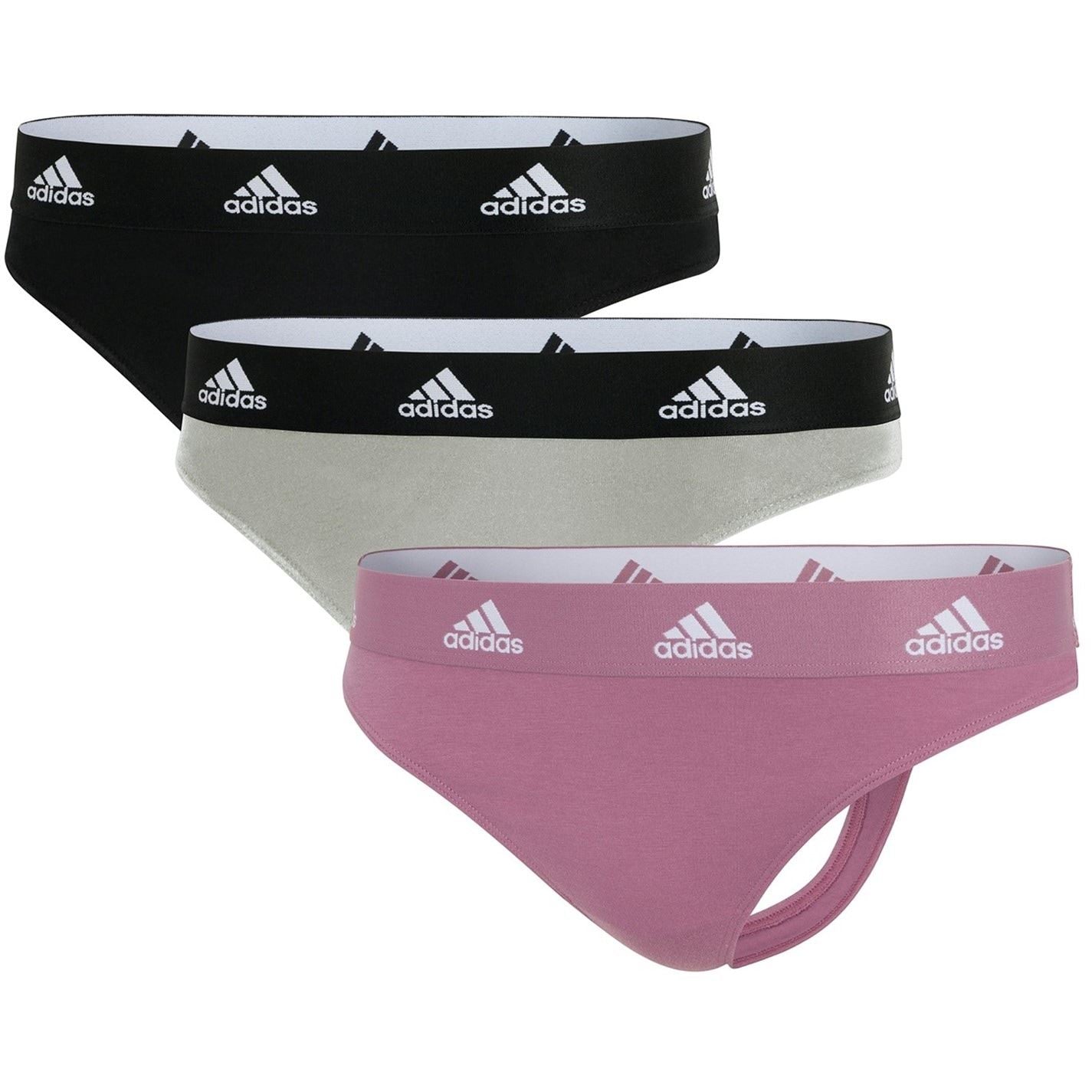adidas 3 Pack Plain Design Thong