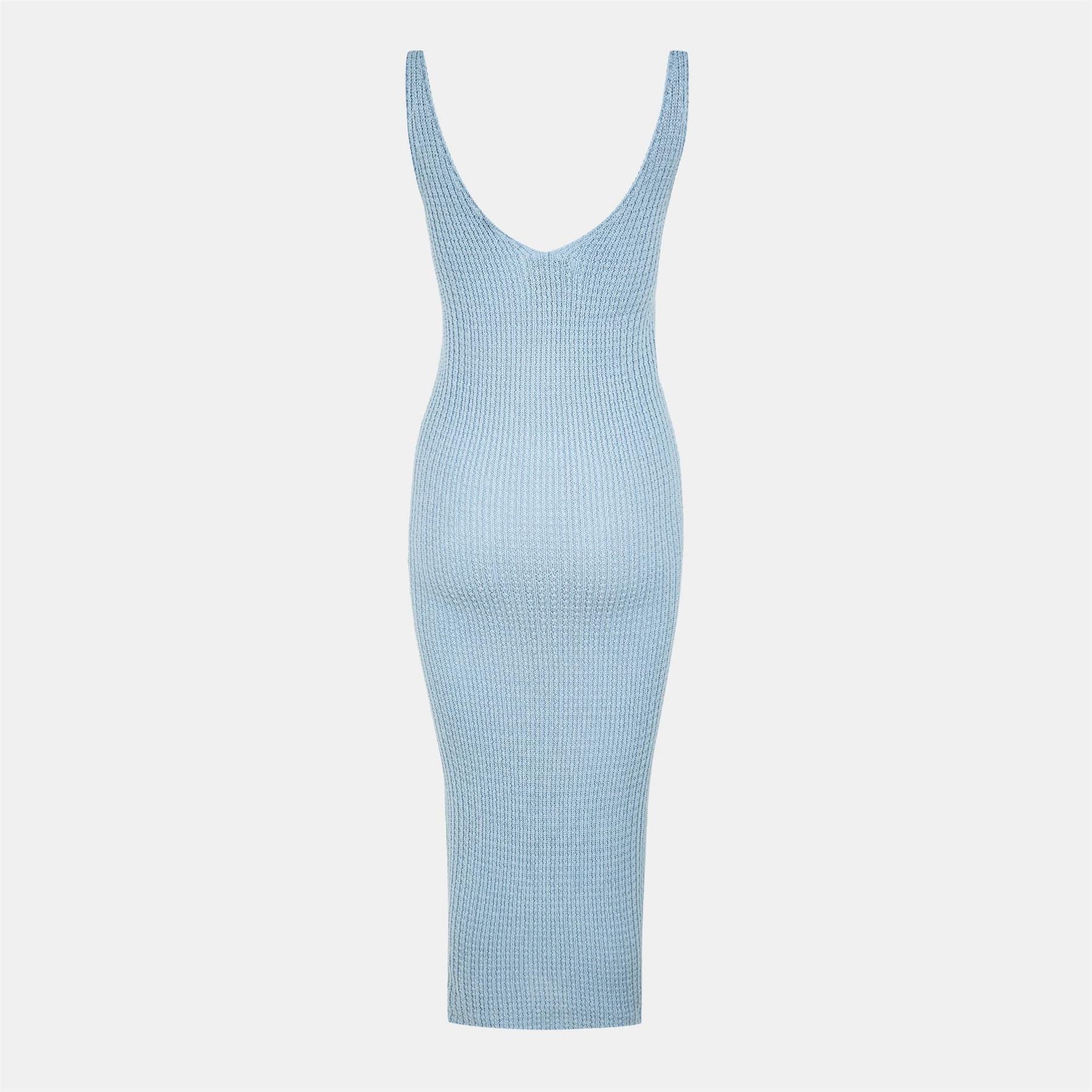 Jack Wills Stitch V Neck Midi Knitted Jumper Dress