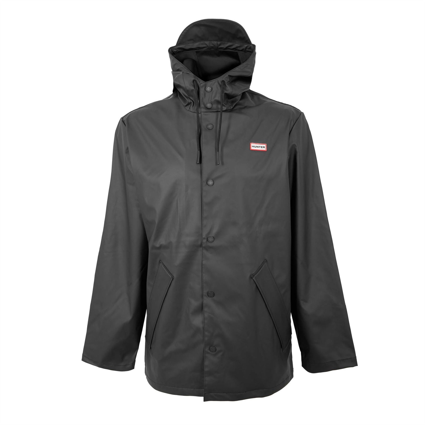 Hunter Jo Hooded Snap Button Solid Patterned Rain Jacket