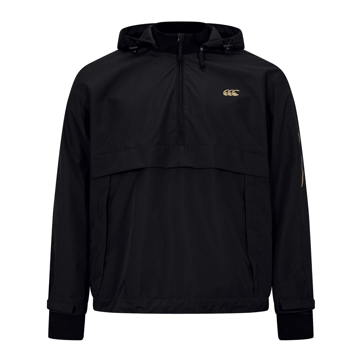 Canterbury Solid Patterned Hooded Half Zipper Anorak Jacket