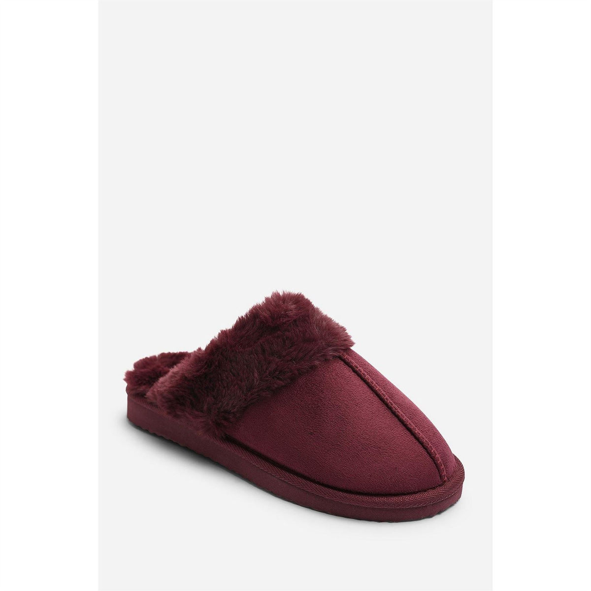Wheres That From Leopard Faux Fur Trim Mule Slipper