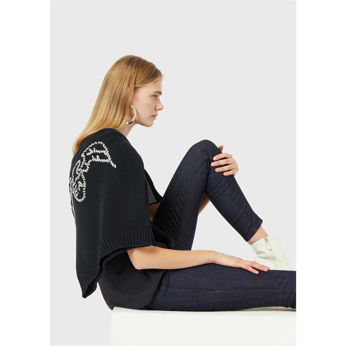 Emporio Armani Waffle Crew Neck Regular Fit Sweater