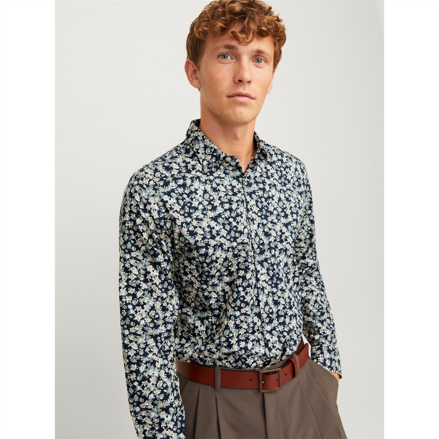 Jack and Jones Floral Patterned Regular Fit Short Sleeve Shirt