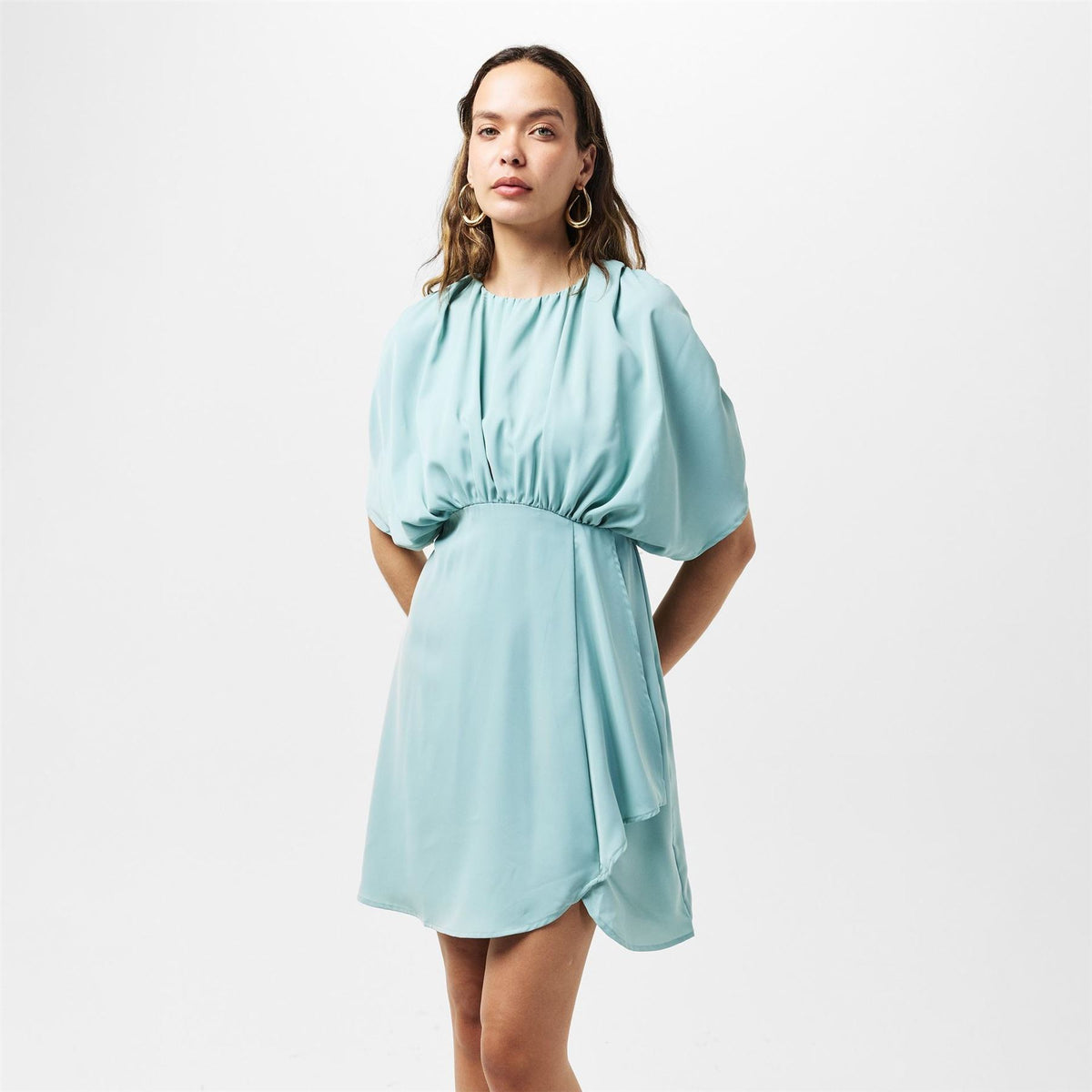 AX Paris Egg Batwing Gathered Top Mini Dress