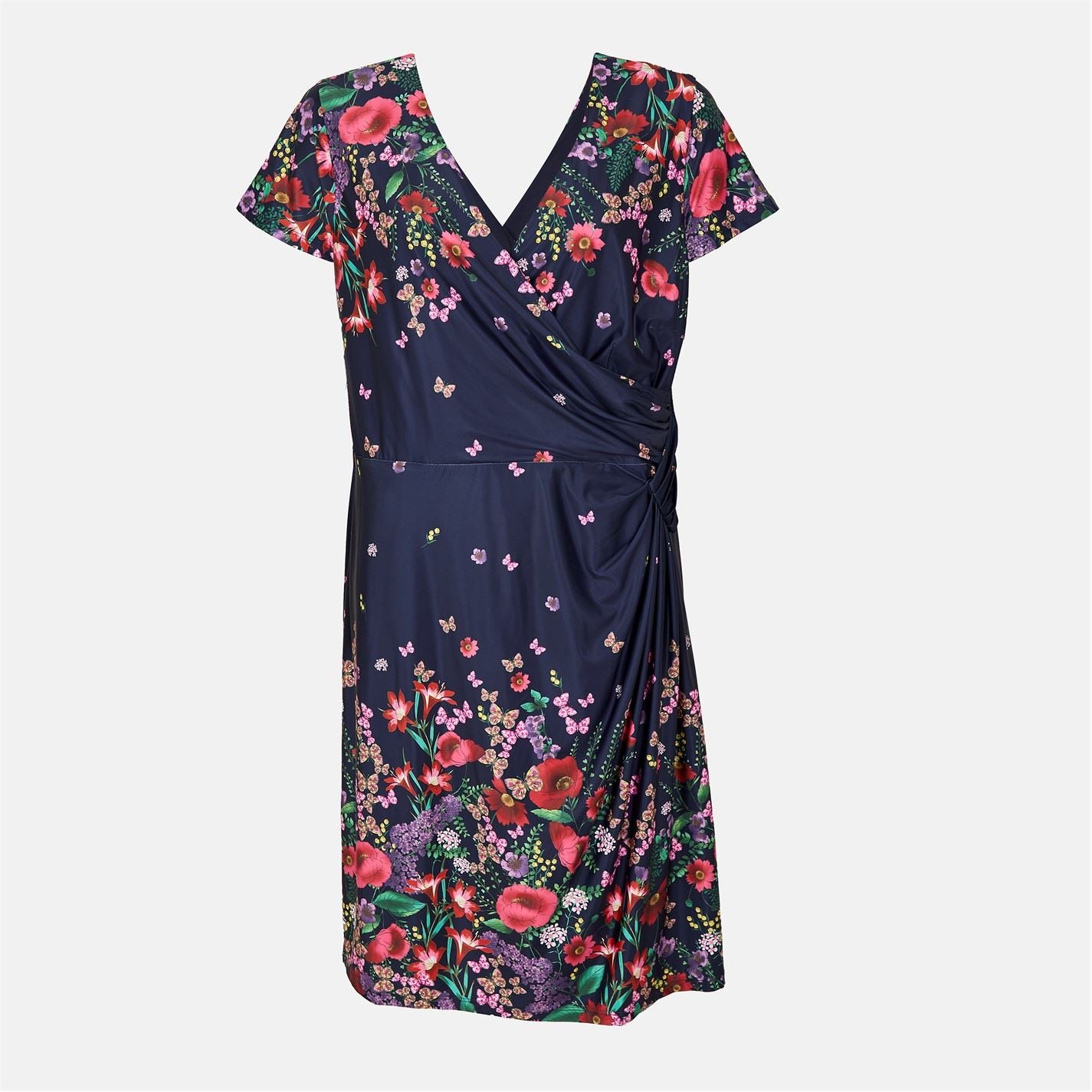 Yumi Floral Ruched Bodycon Dress