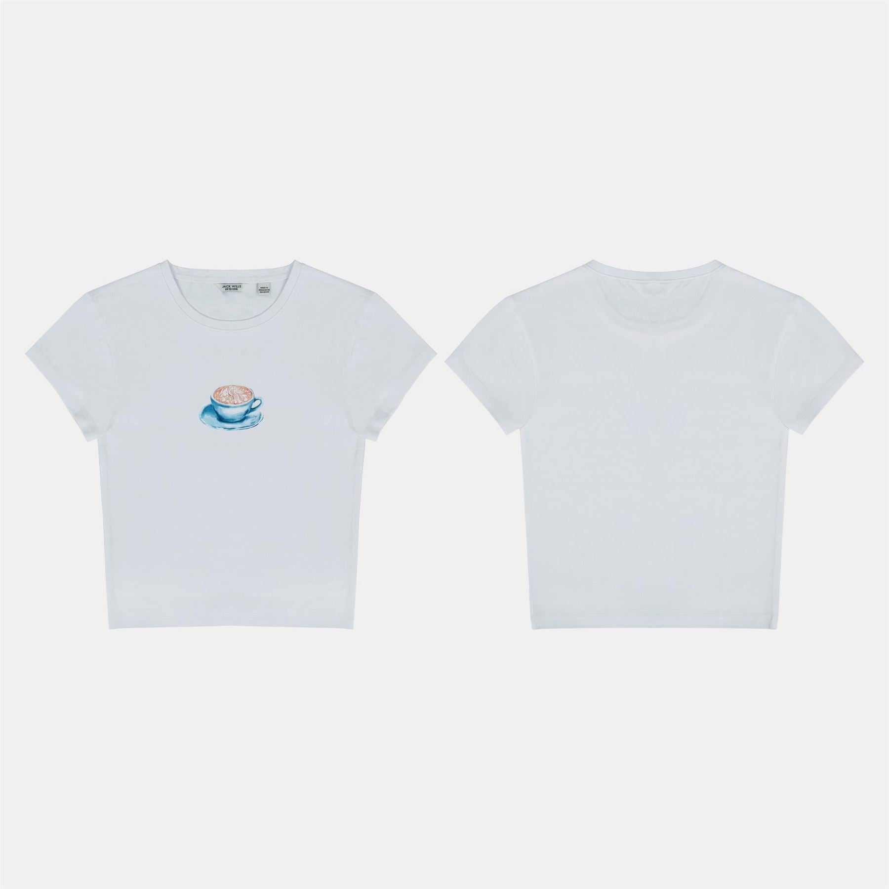 Jack Wills Graphic Cotton Short Sleeve Crew Neck Print Crop Top