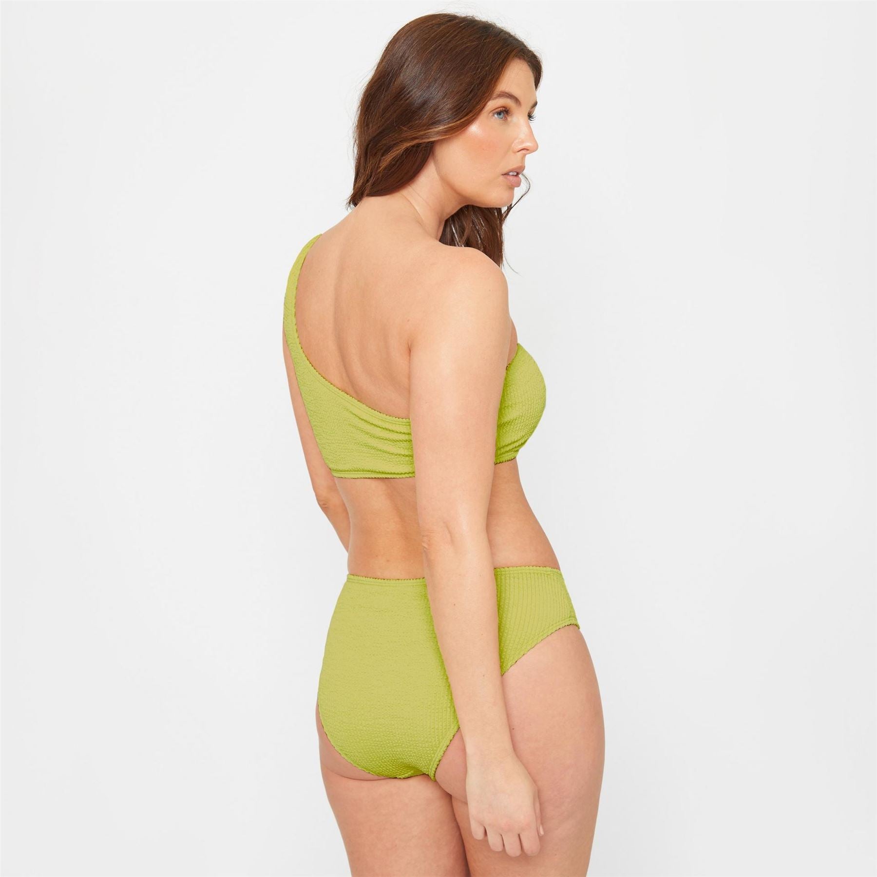 Be You Textured One Shoulder Bikni Top