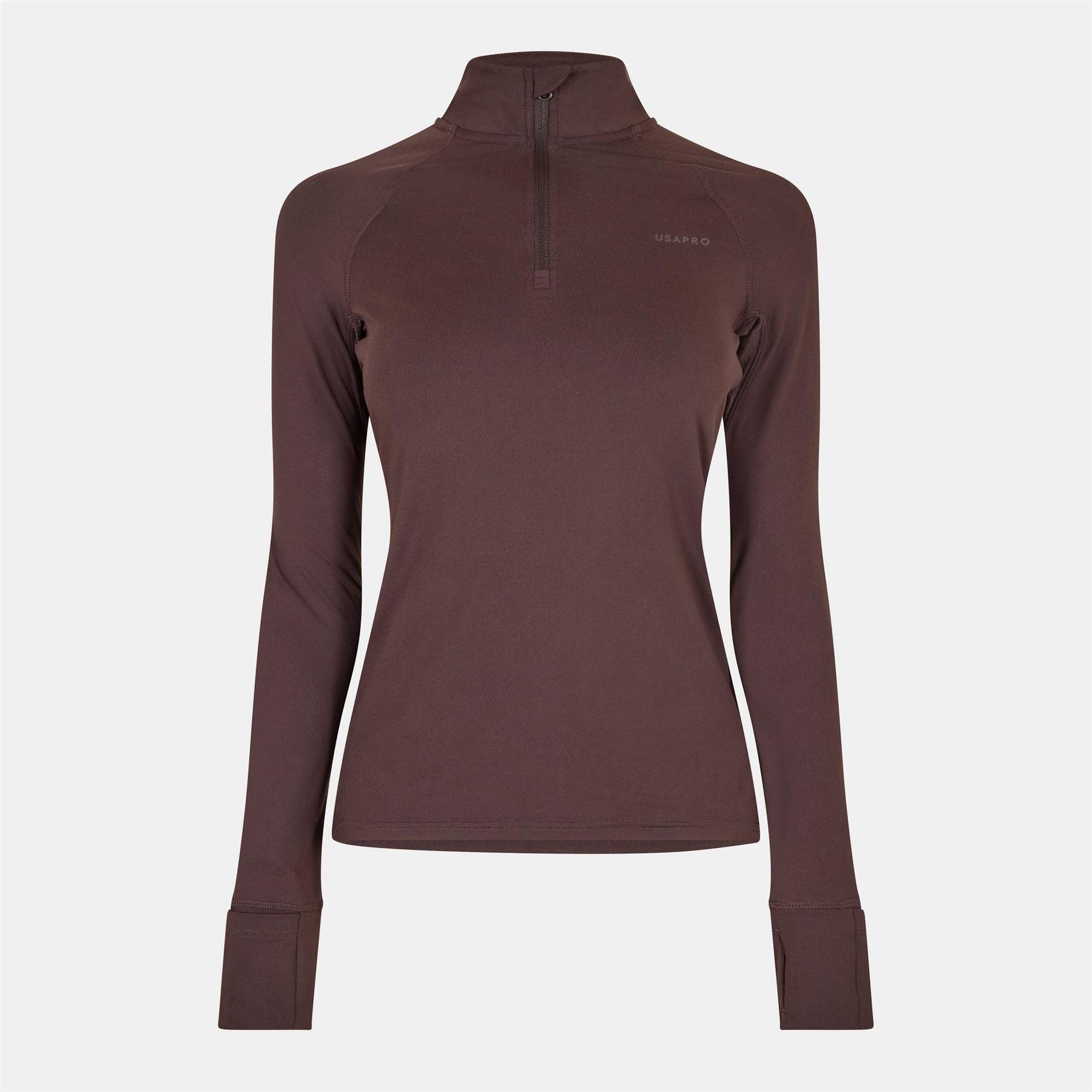USA Pro Womens Long Sleeve Quarter Zip Top