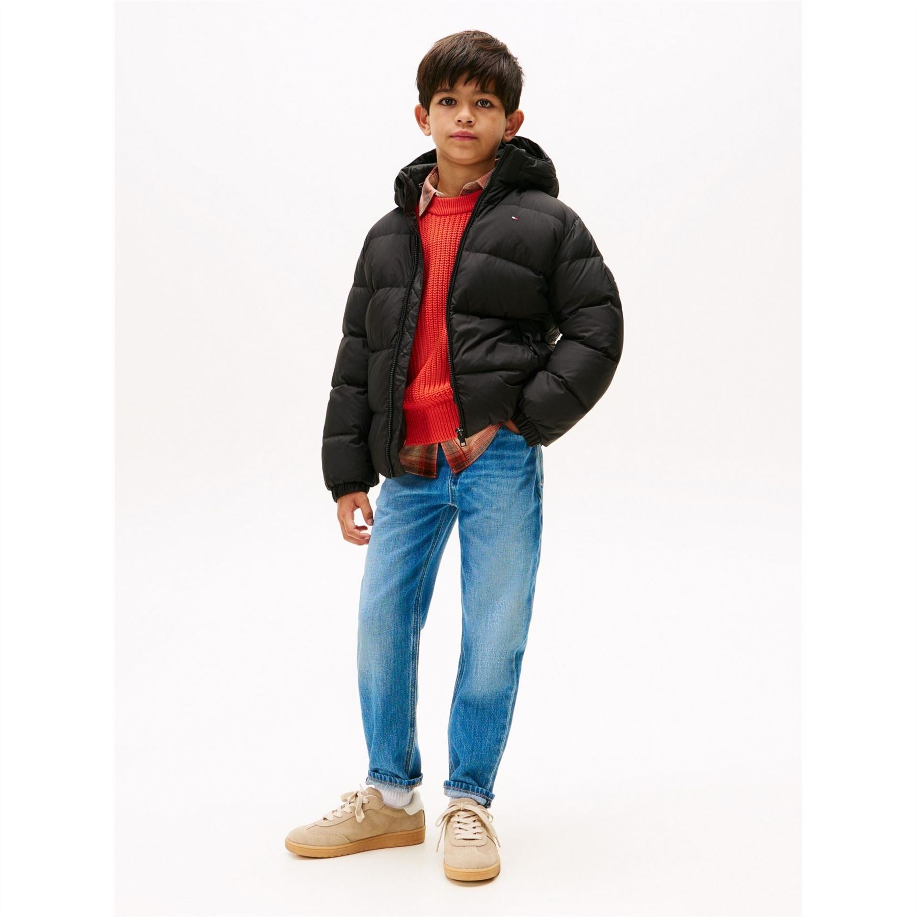 Tommy Hilfiger Essential Hooded Solid Patterned Puffer Jacket