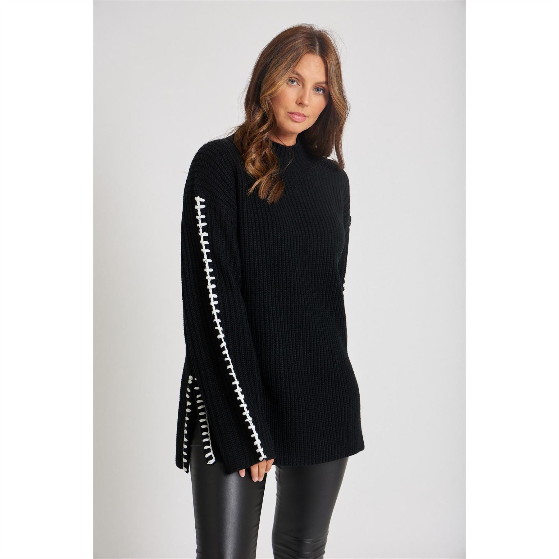 Be You By Contrast Stitch Crew Neck Jumper