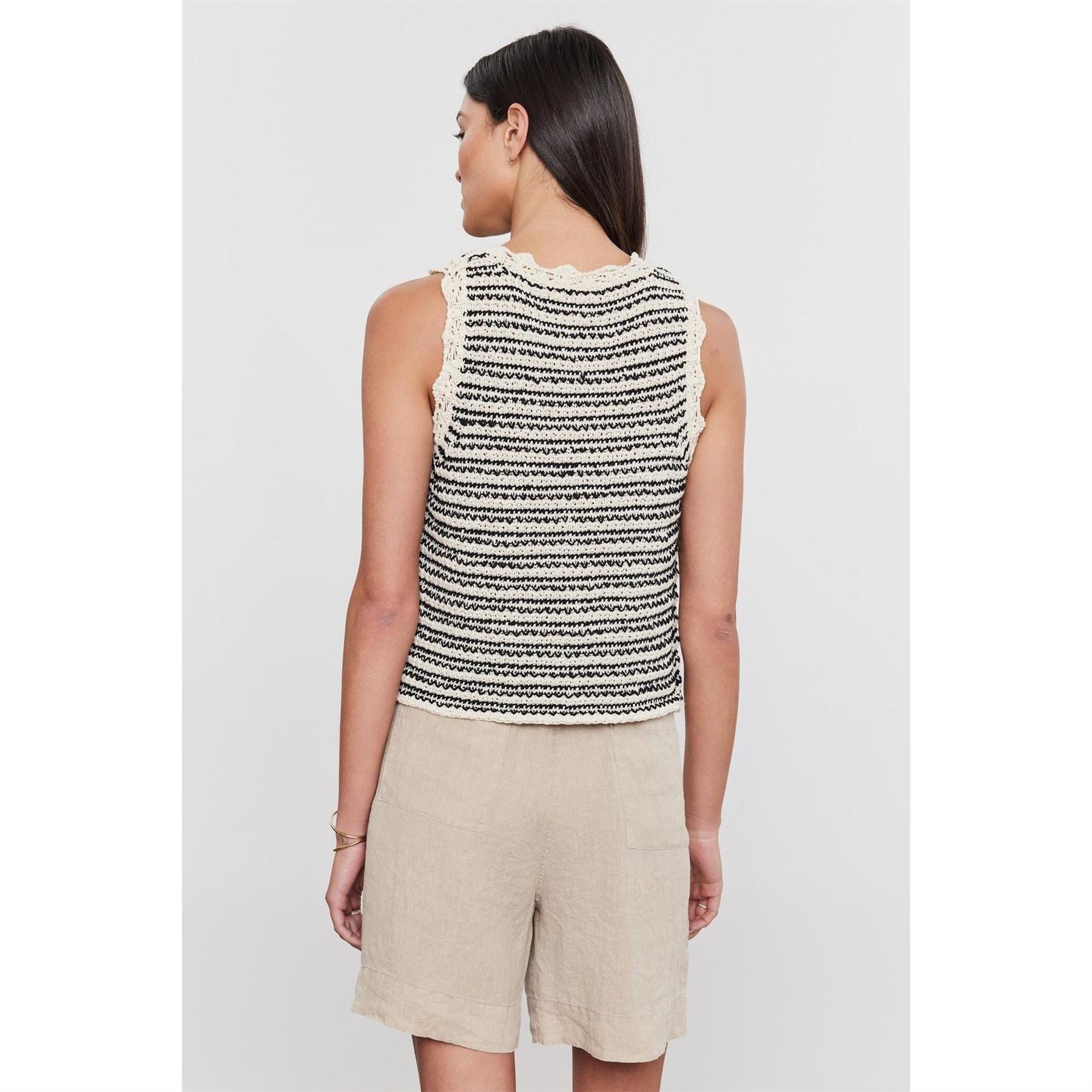 Velvet by Graham and Spencer Regular Fit Crochet Detail Tank