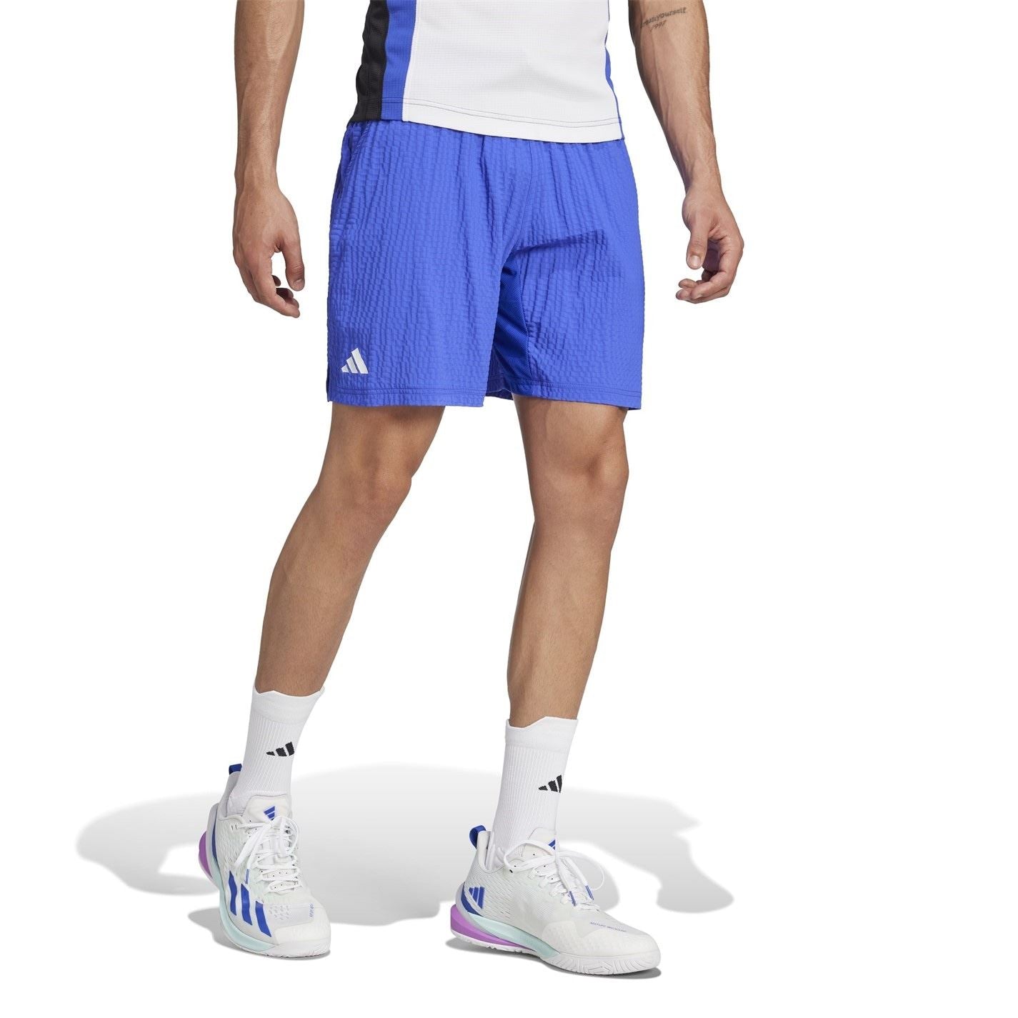 adidas Mens Tennis Pro 7 Inch Seersucker Shorts