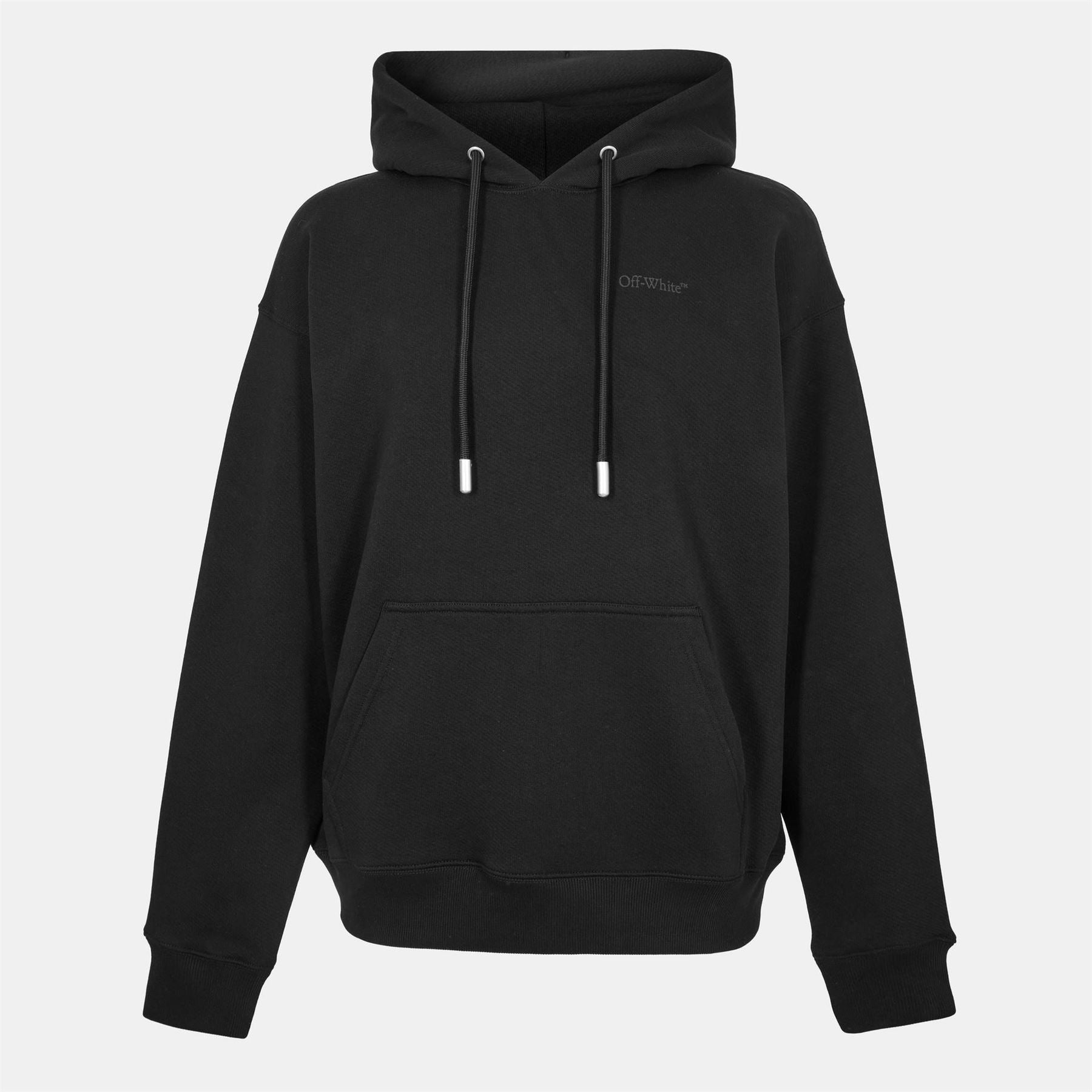 Off White Oversize Fit Hooded Neck Drop Shoulder Sweatshirt