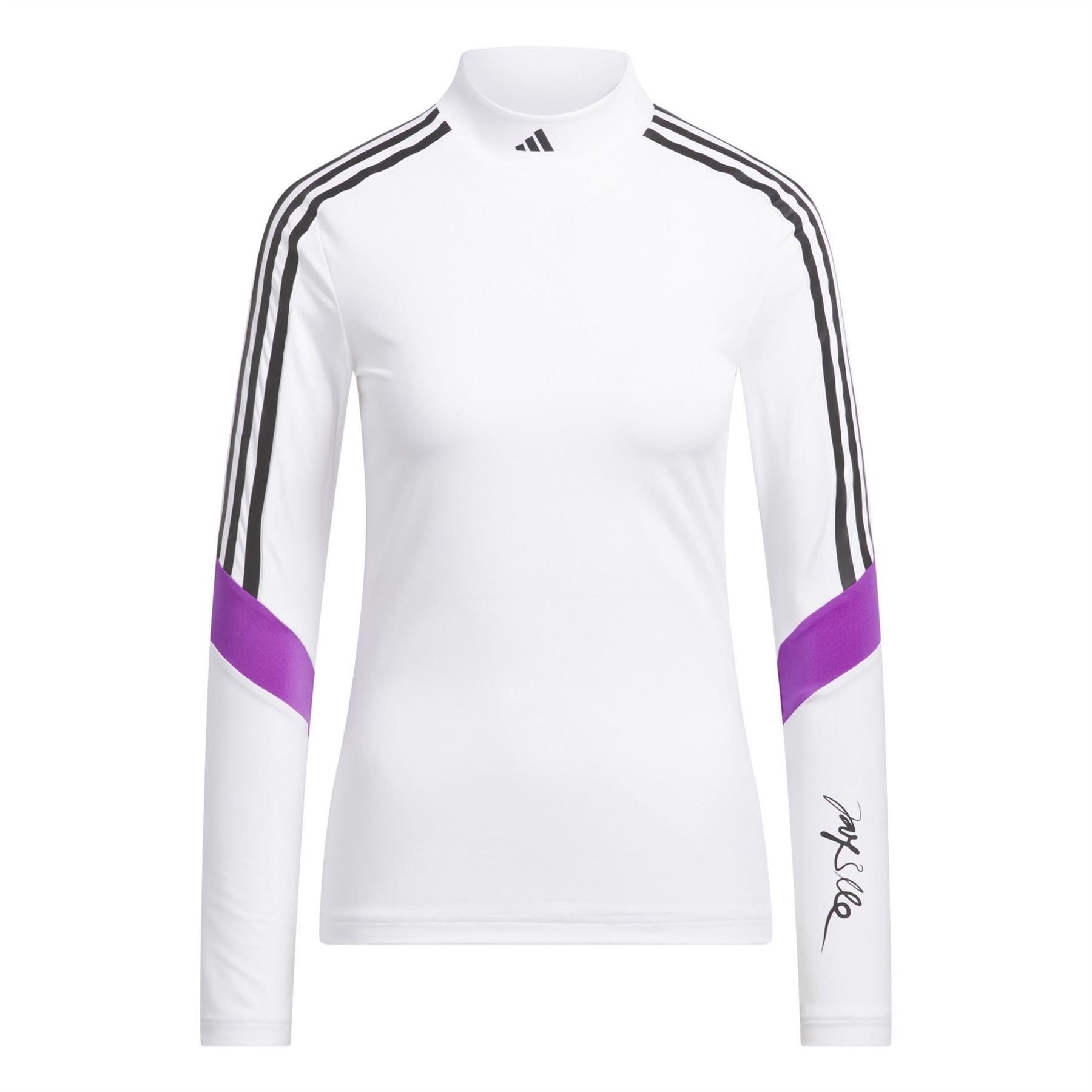 adidas Mock Neck Long Sleeve Slim Fit Jersey Top