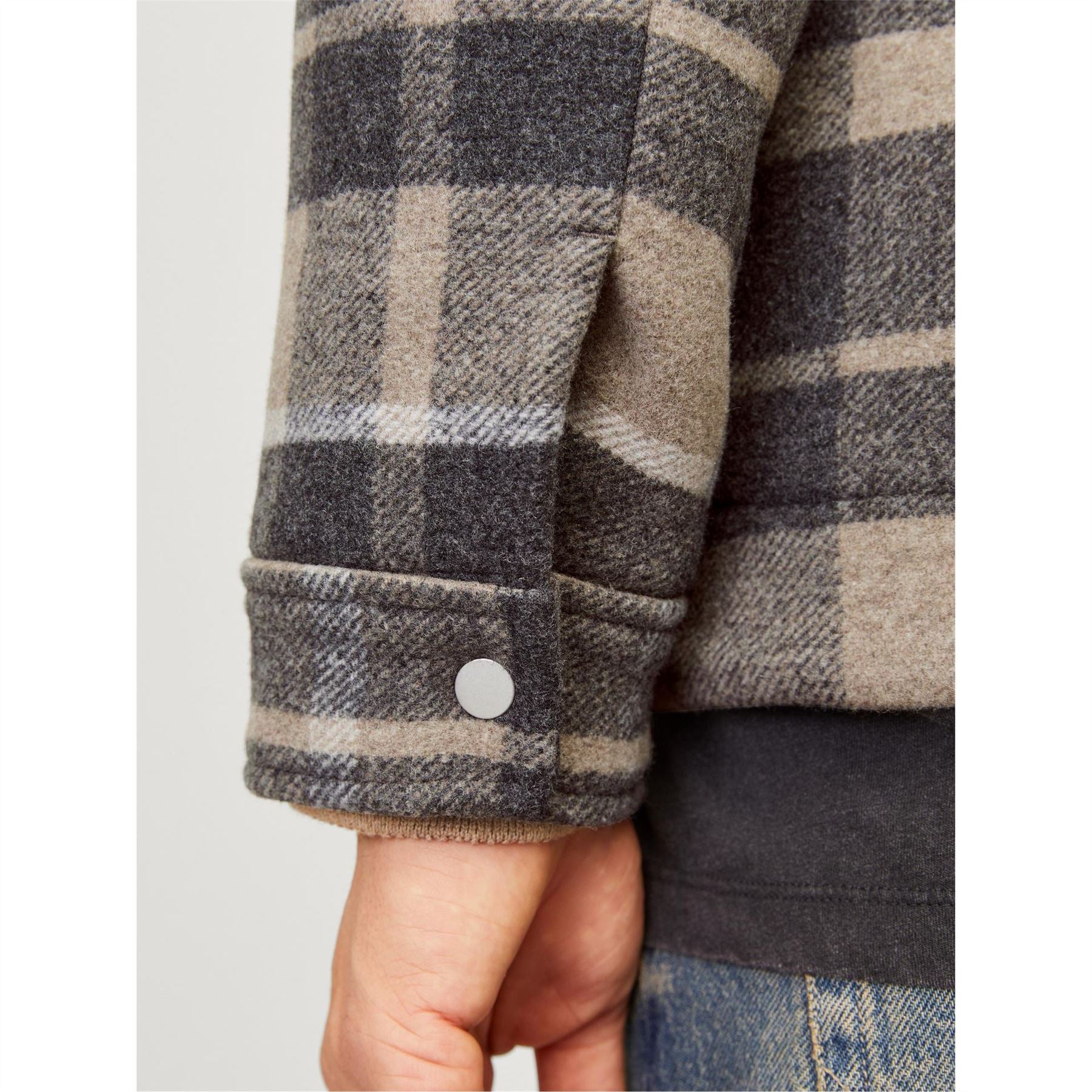 Jack and Jones Plaid Wool Blend Russel Jacket